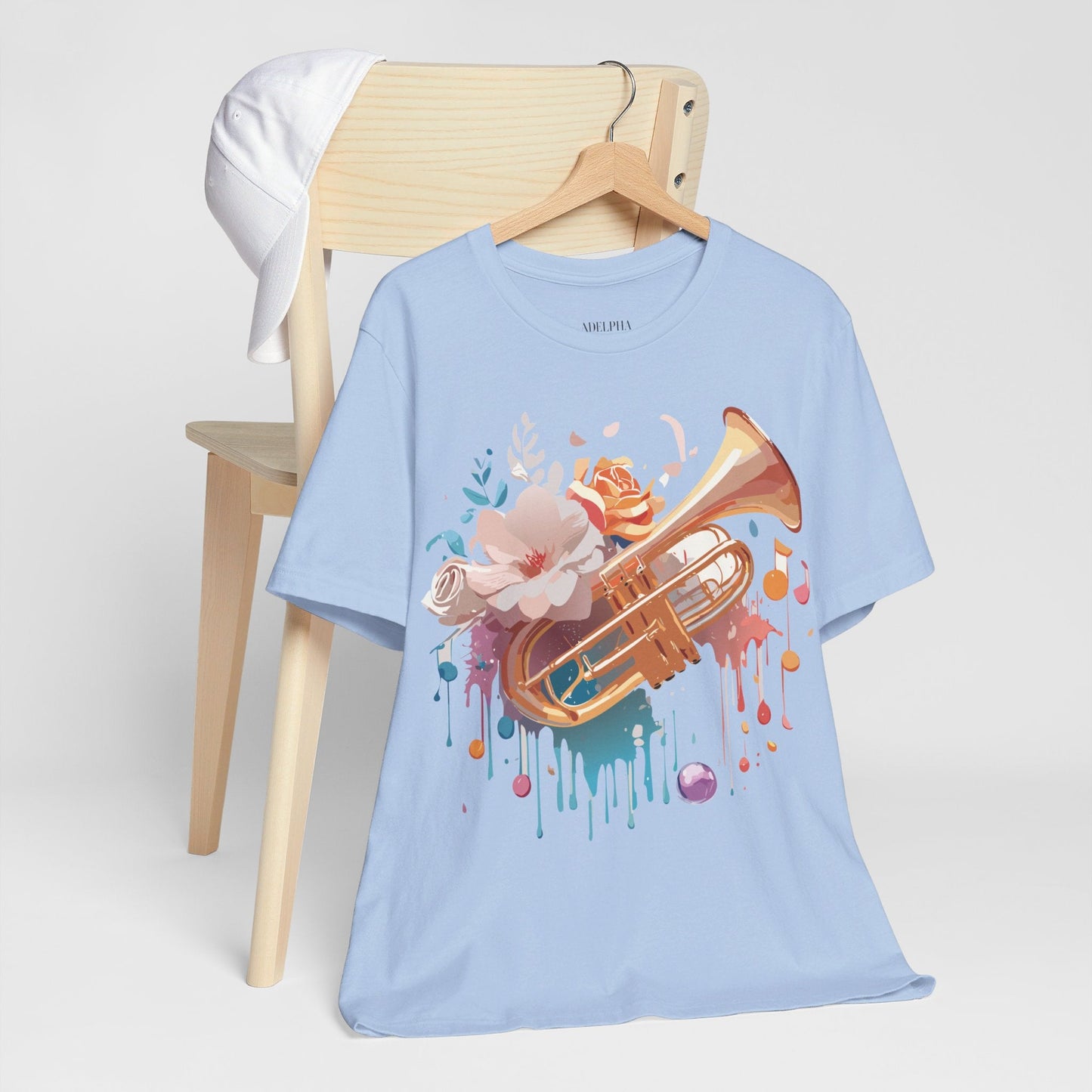 Music Graphic Unisex 100 Cotton Vintage Art with Musical Elements Tee 138