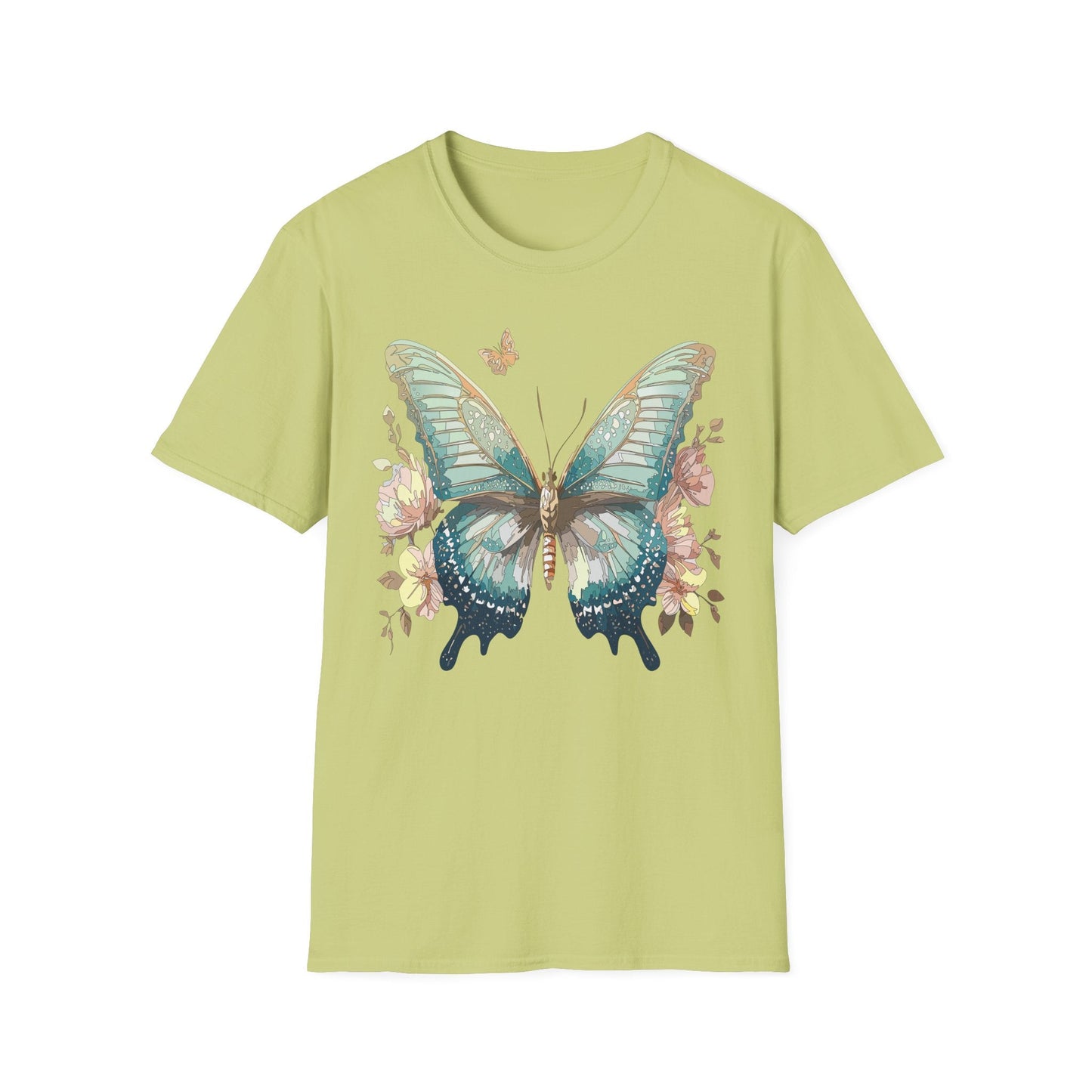 Butterfly Print Unisex T Shirt Monarch Design Softstyle 64000 Gildan Cotton Tee Quality