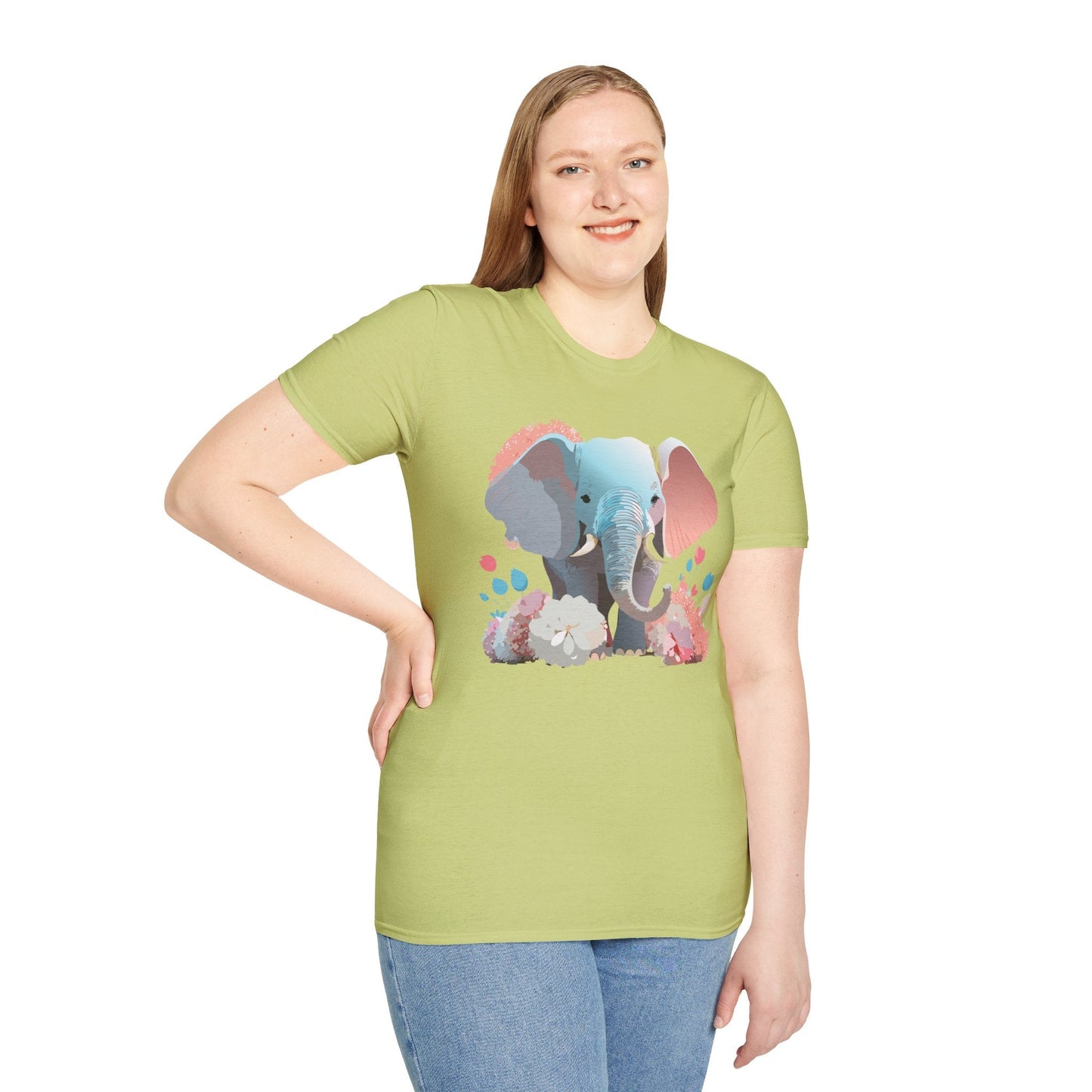 Elephant T Shirt Unisex Softstyle Graphic Tee With Elephant Animation Animal Print