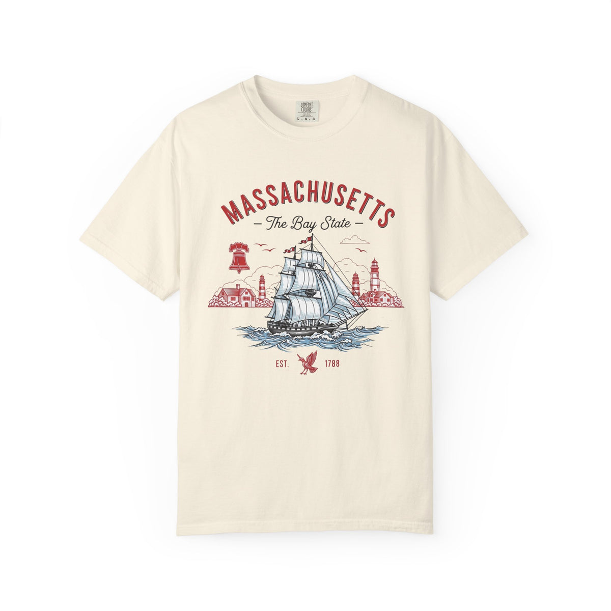 Massachusetts State Vintage Travel Tourist Graphic Tee Unisex 100 Cotton Comfort Colors T-Shirt