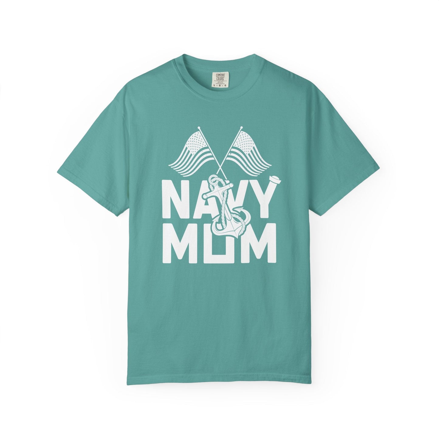 Navy Mom T-shirt Mother's Day Mama Tee Unisex Comfort Colors Garment-Dyed Cotton h20