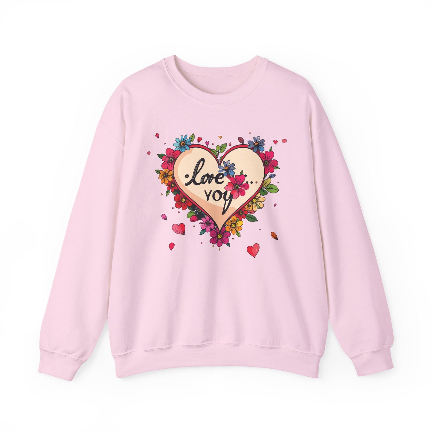 Big Heart Sweatshirt, Floral Heart Sweatshirt, Floral Love Sweatshirt, Valentine's Day Sweatshirt, Heart Floral Sweatshirt 109