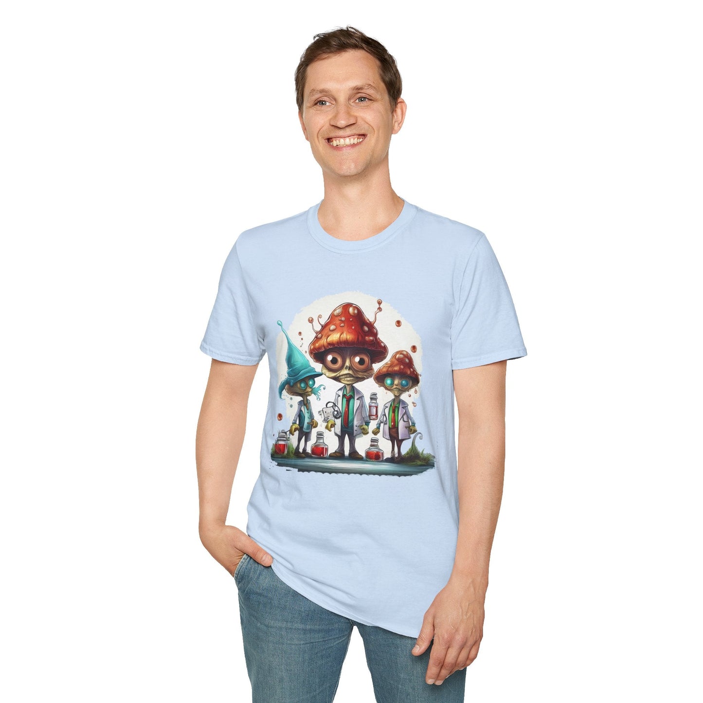 Mashroom Tee Shirt Unisex Funny Mashroom Design Cotton Tee Gildan Softstyle 64000