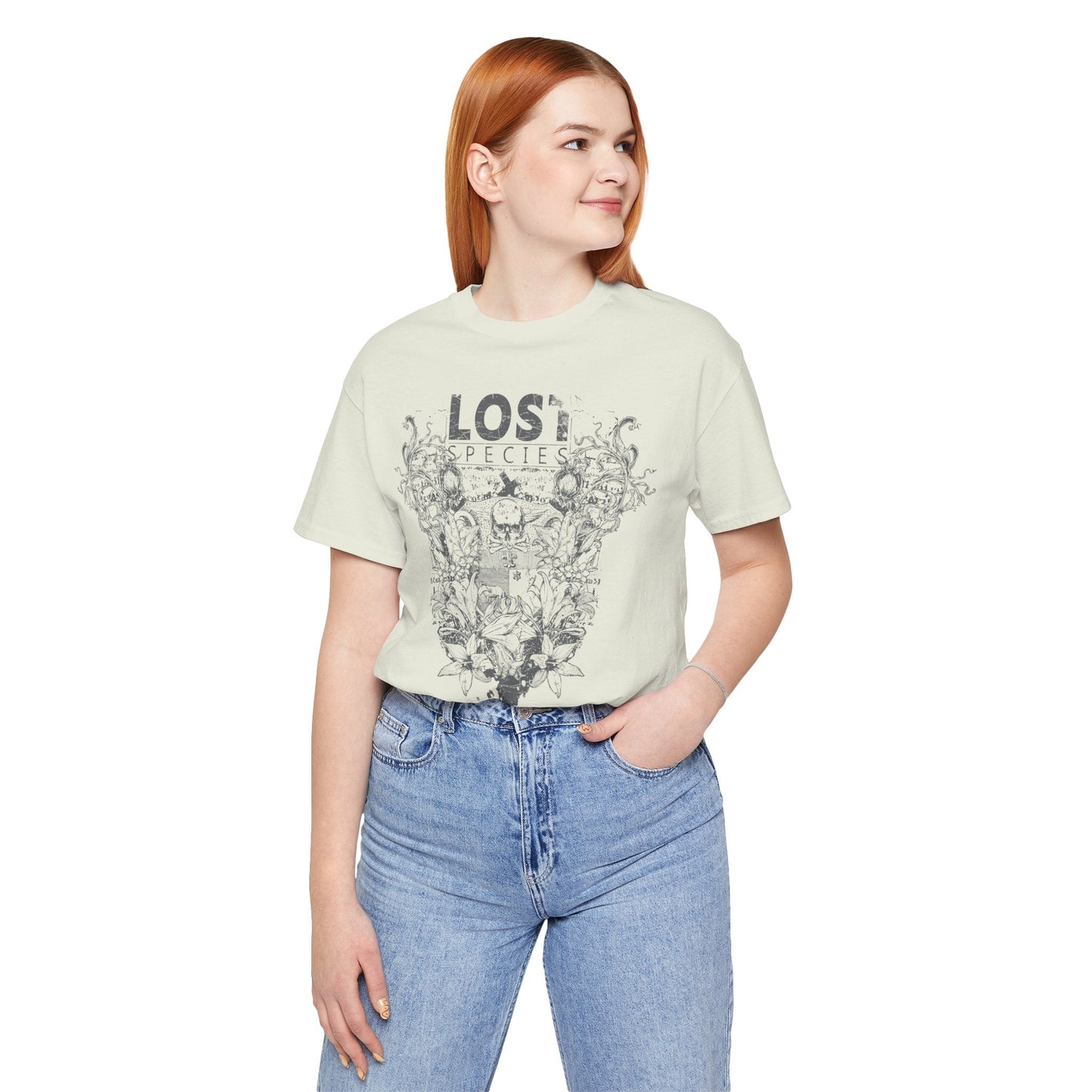 Lost Species Tee Floral Wildlife Illustration Rock Band T-Shirt A-7