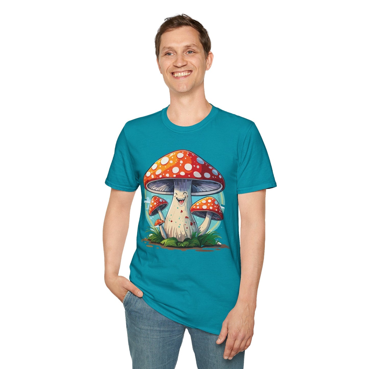 Mashroom Tee Shirt Unisex Funny Mashroom Design Softstyle Cotton Tee For Everyday Comfort