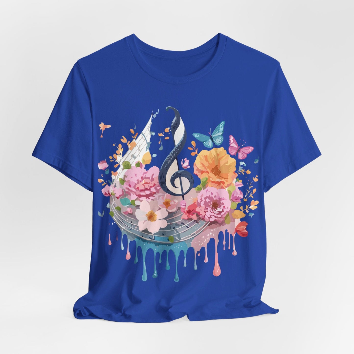 Music Graphic Unisex 100 Cotton Vintage Art with Musical Elements Tee 125