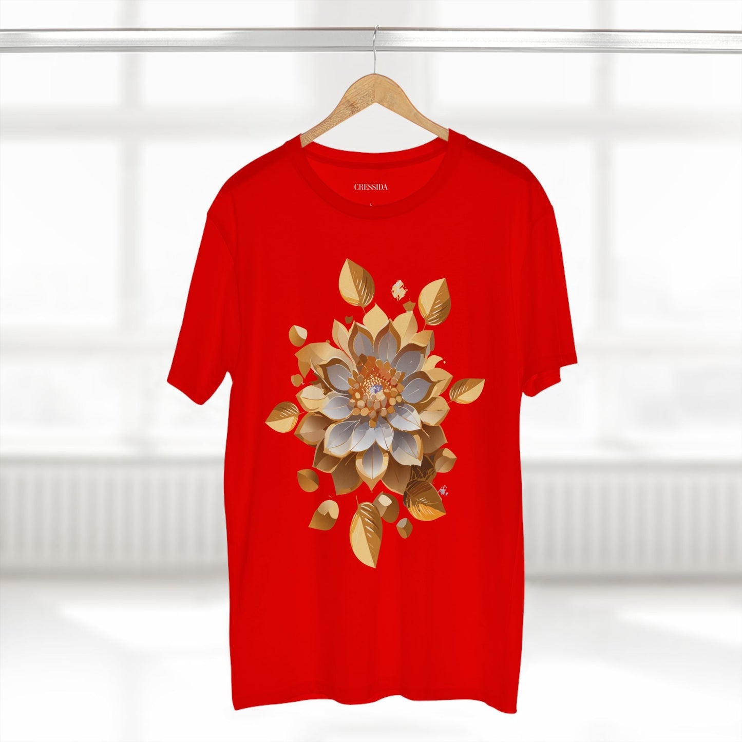 Floral Graphic T-Shirt Unisex 100 Cotton Art Design with Antique Flowers Tee 7