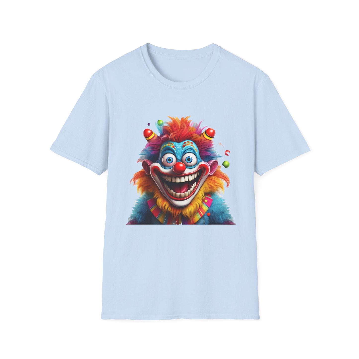 Clown Themed Unisex T Shirt Funny Man Circus Scary Man Tee Gildan Softstyle 64000 Cotton