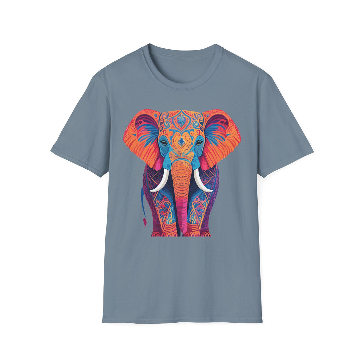 Colorful Mandala Elephant T-Shirt | Boho Animal Graphic Tee