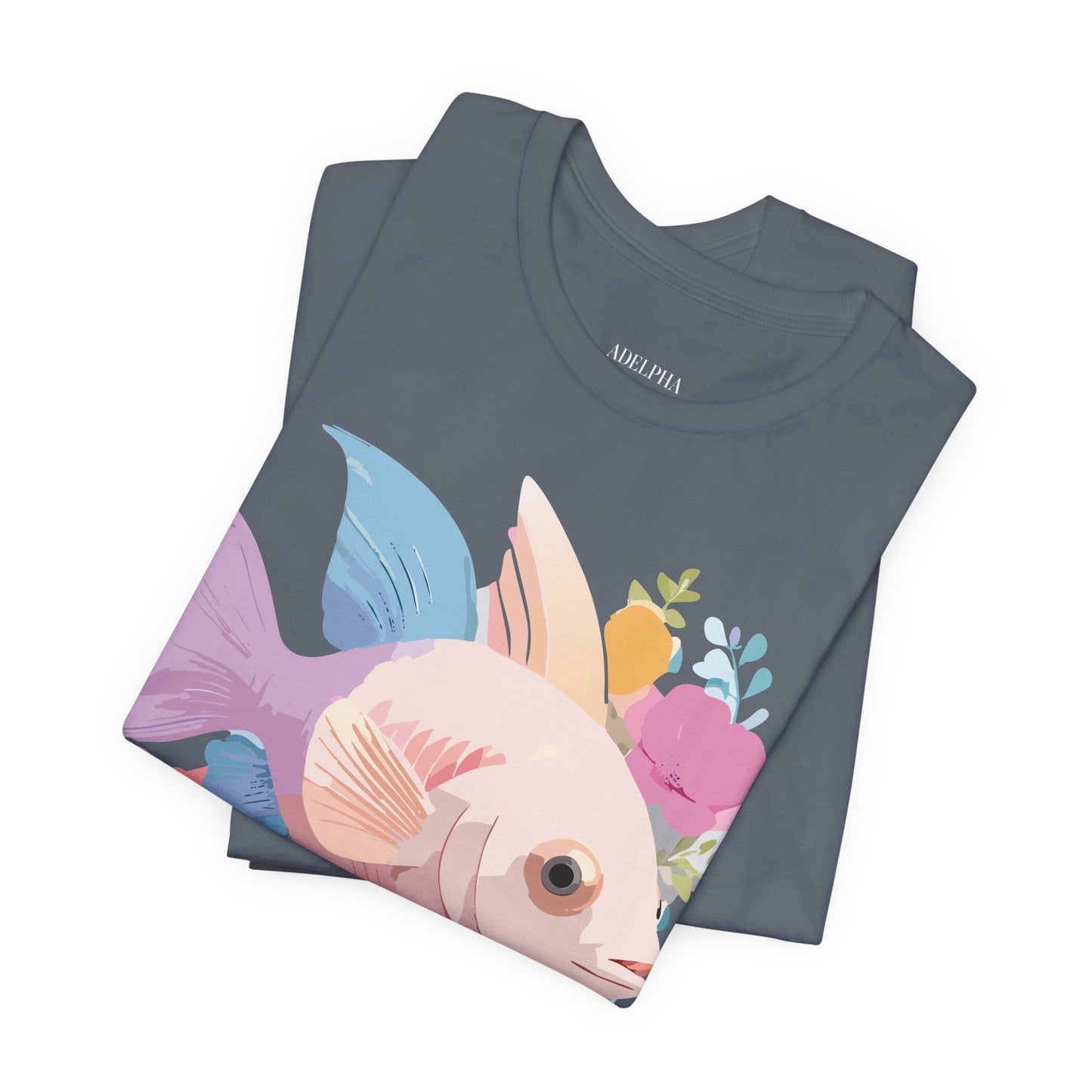Adelpha Fish Graphic Tee Unisex Jersey Short Sleeve Vintage Art Design Tee Shirt Premium Quality
