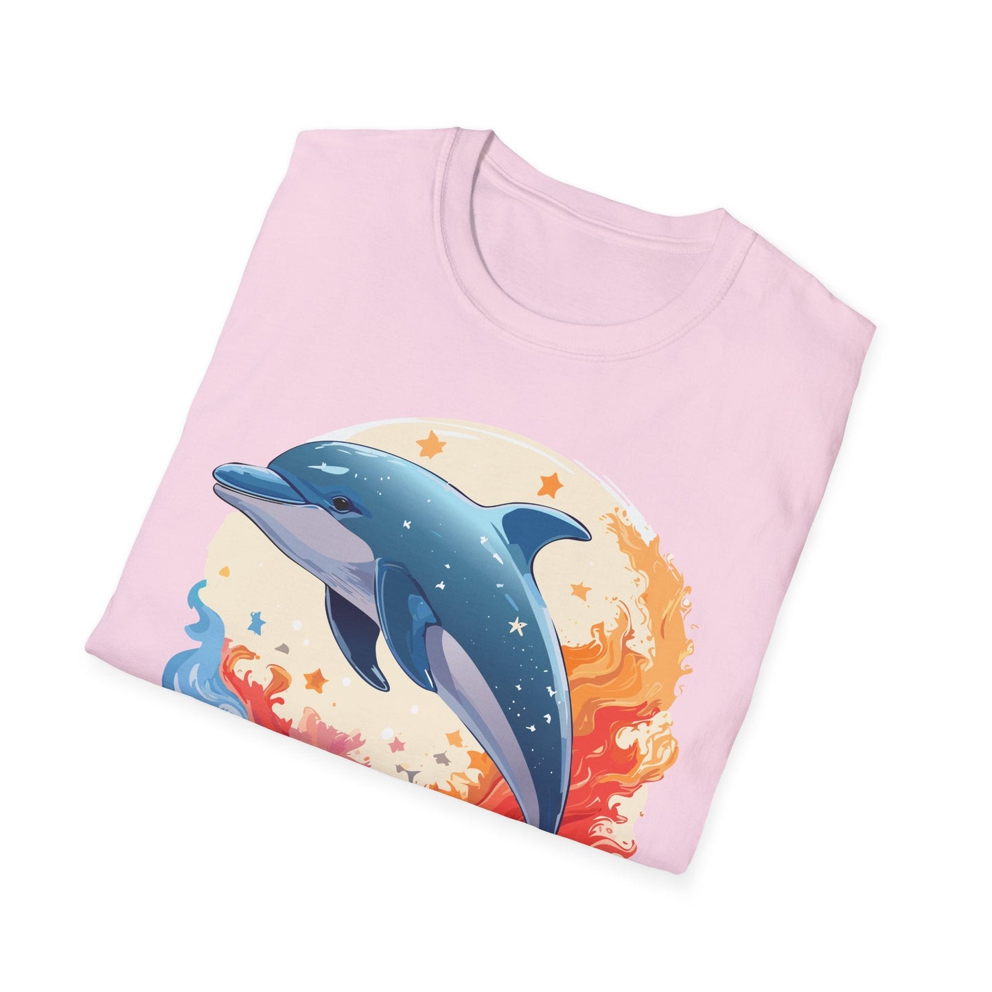 Dolphin T Shirt Unisex Softstyle Gildan 64000 100 Percent Ring Spun Cotton Animal Fish Tee