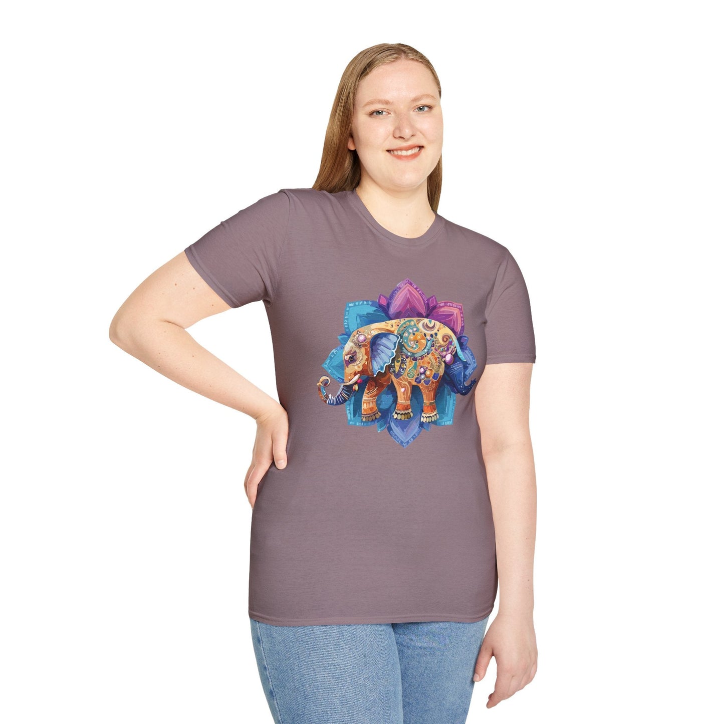 Unisex Elephant T Shirt Softstyle Gildan 64000 Cotton Tee For Animal Lovers And Collectors