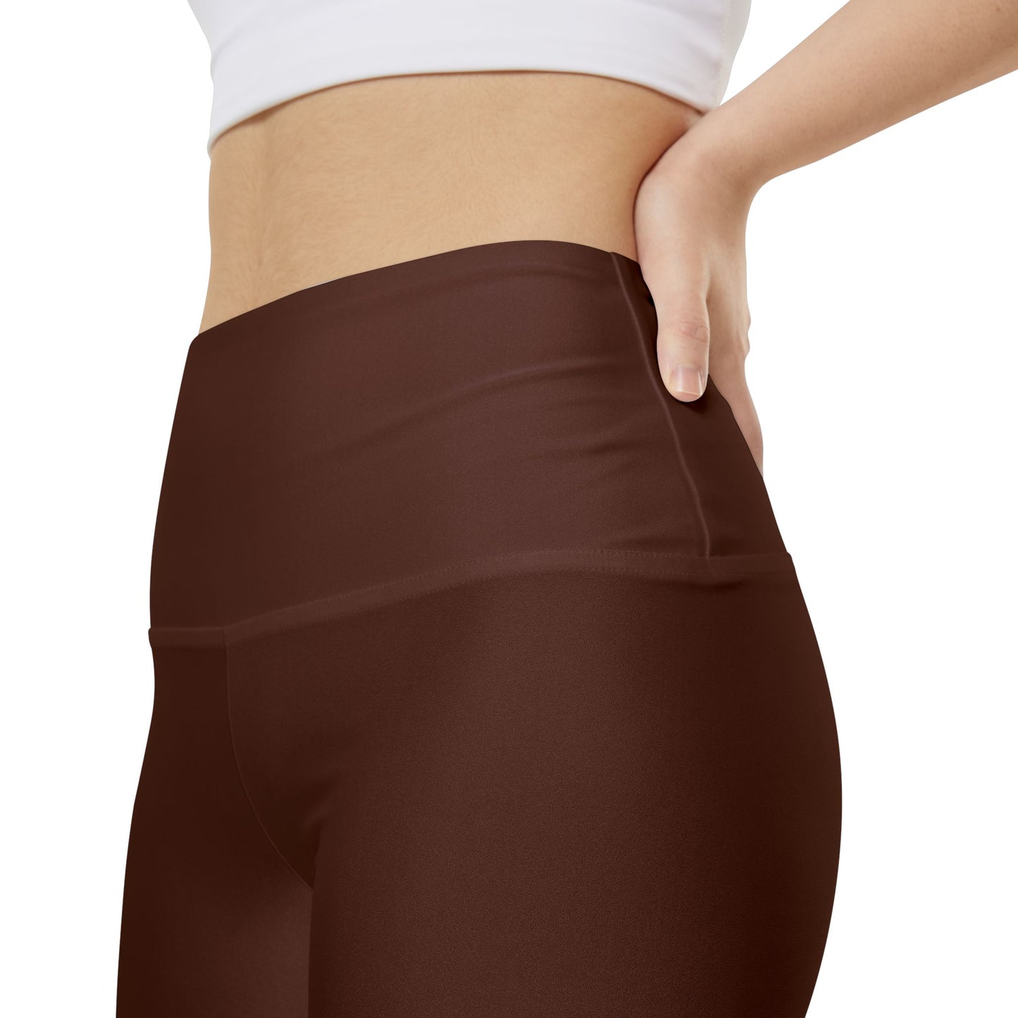 Dark Walnut Brown Women's Brown High-Waist Workout Shorts — Biker Fitness Activewear