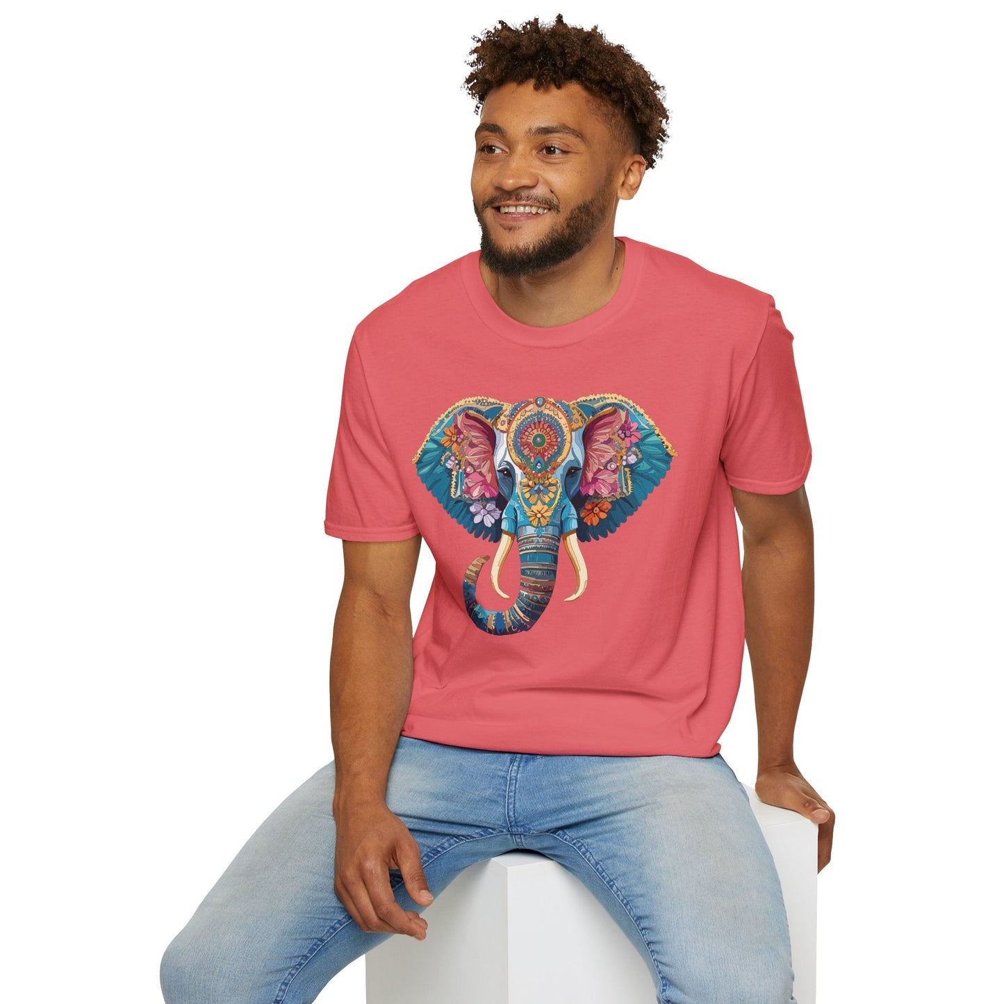 Unisex Elephant Graphic T Shirt Cartoon Elephant Tee Gildan Softstyle 64000 Premium Cotton