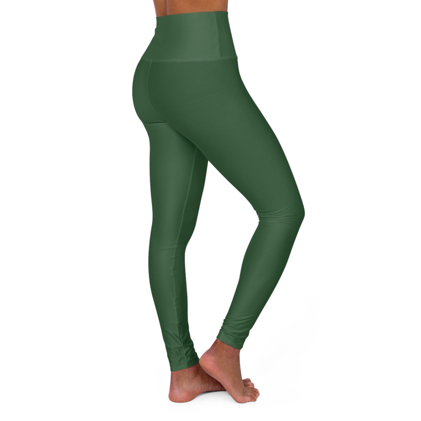 Hunter Green Color High-Waist Yoga Leggings Women's Seamless Poly-Span Stretchy Pants XS-2XL