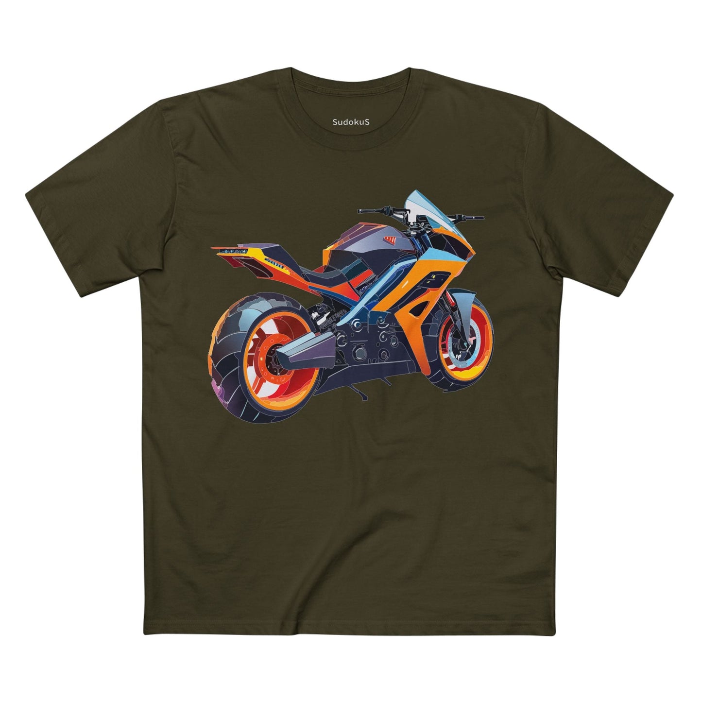 Moto Bike Graphic Unisex 100 Cotton Staple Tee 30