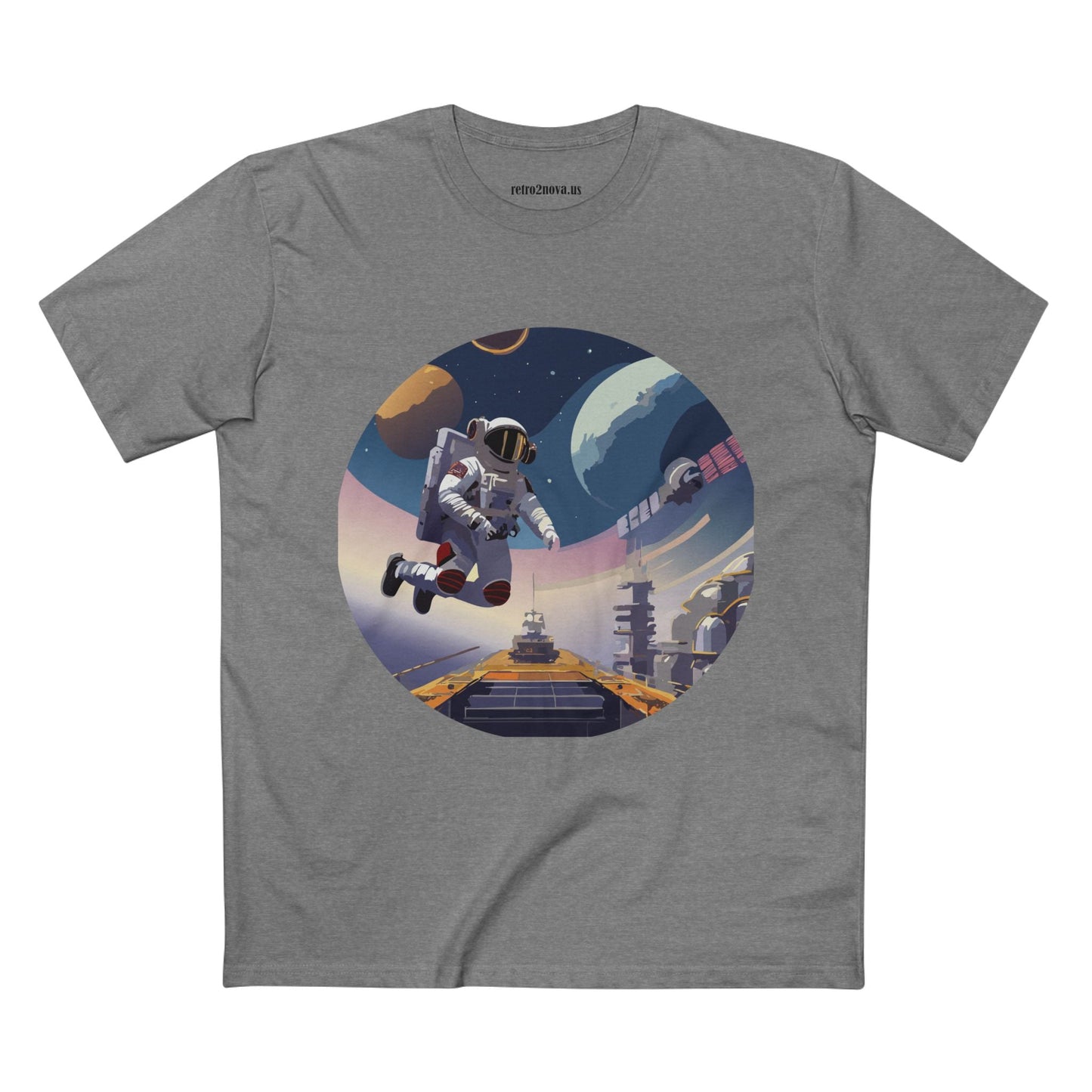Cosmos Astronaut Shirt Unisex Premium Cotton Tee Original Art Design Retro2Nova CS 31