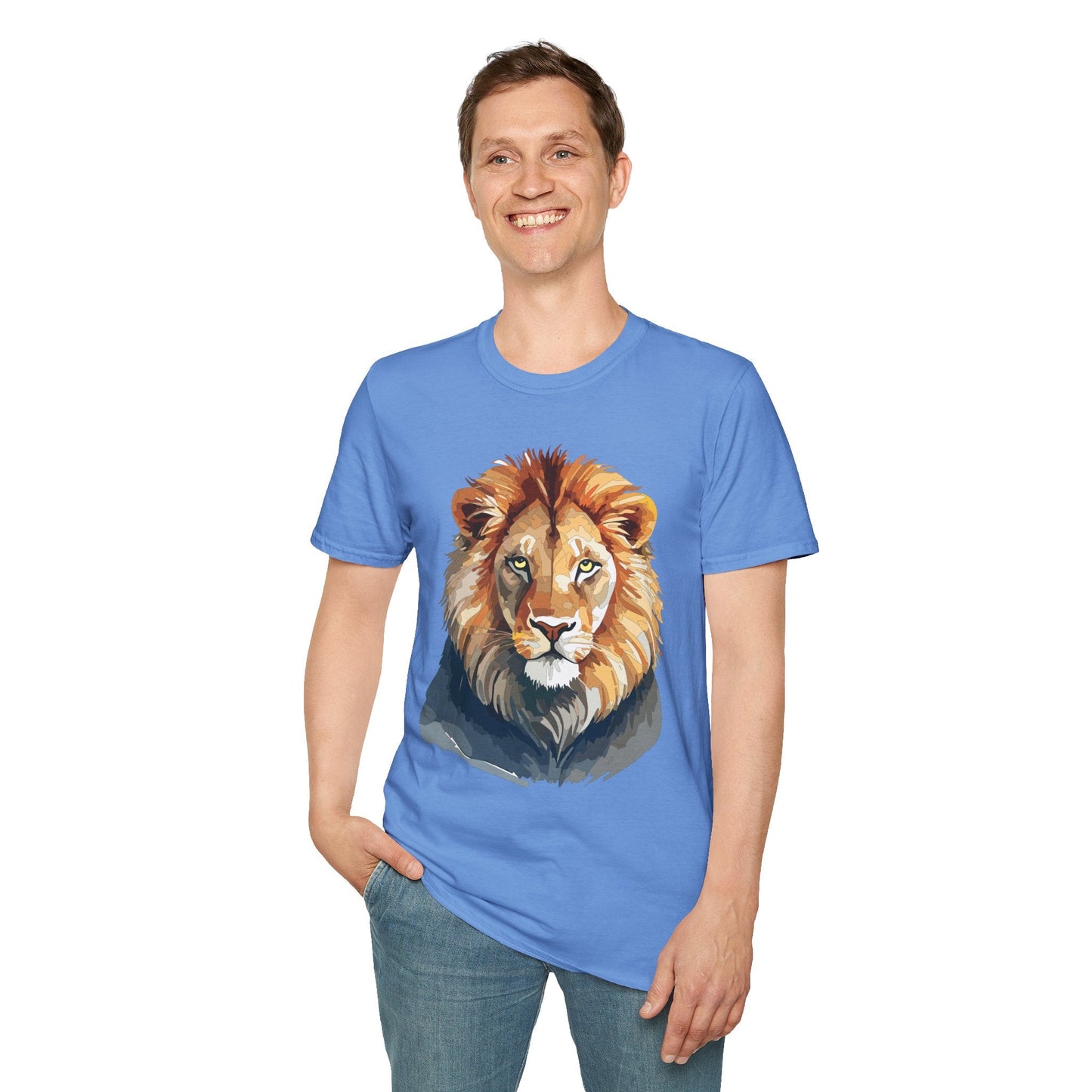 Lion Shirt Unisex Animal Tee Gildan Softstyle 64000 100 Percent Ring Spun Cotton