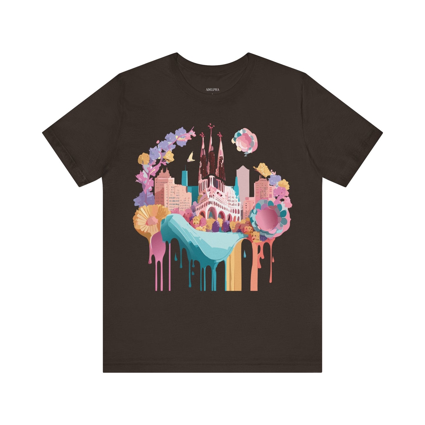 Tourist Shirt Barcelona Graphic Tee Unisex Vintage Style Adelpha Artwork Art Design Tee