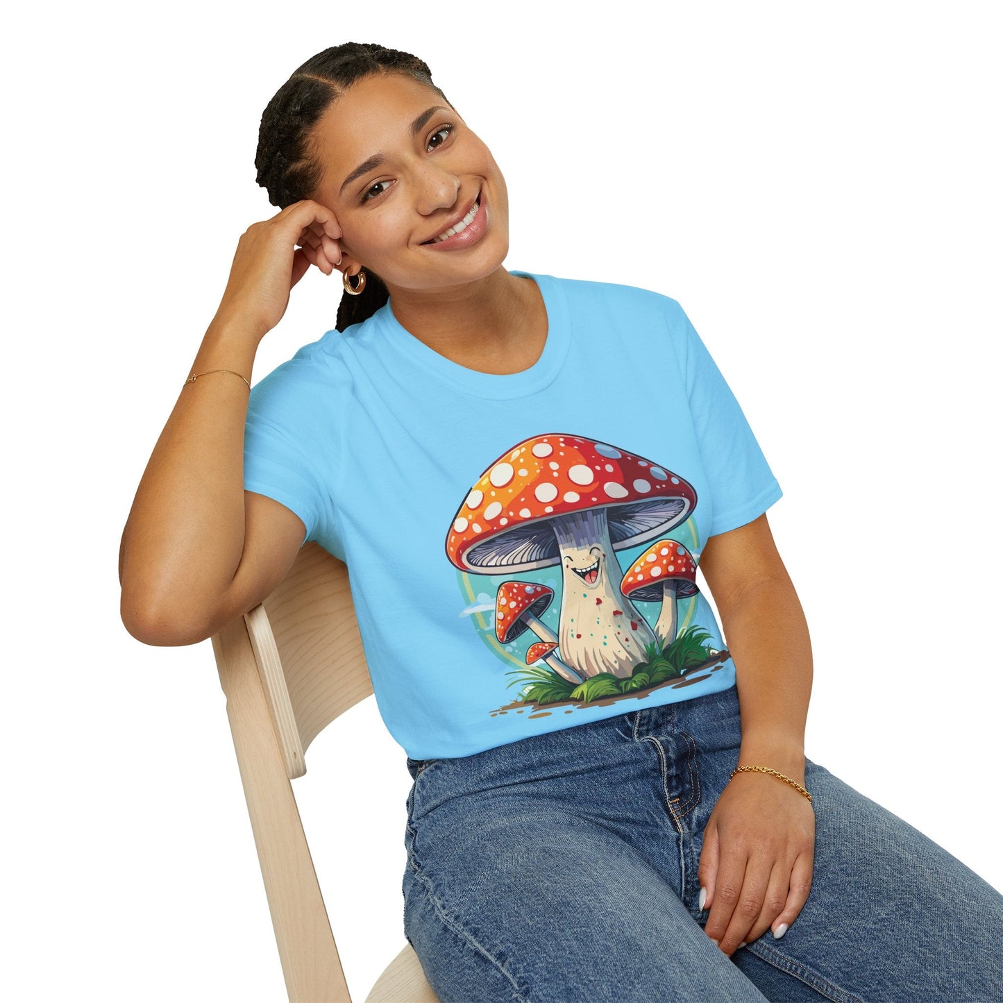 Mashroom Tee Shirt Unisex Funny Mashroom Design Softstyle Cotton Tee For Everyday Comfort