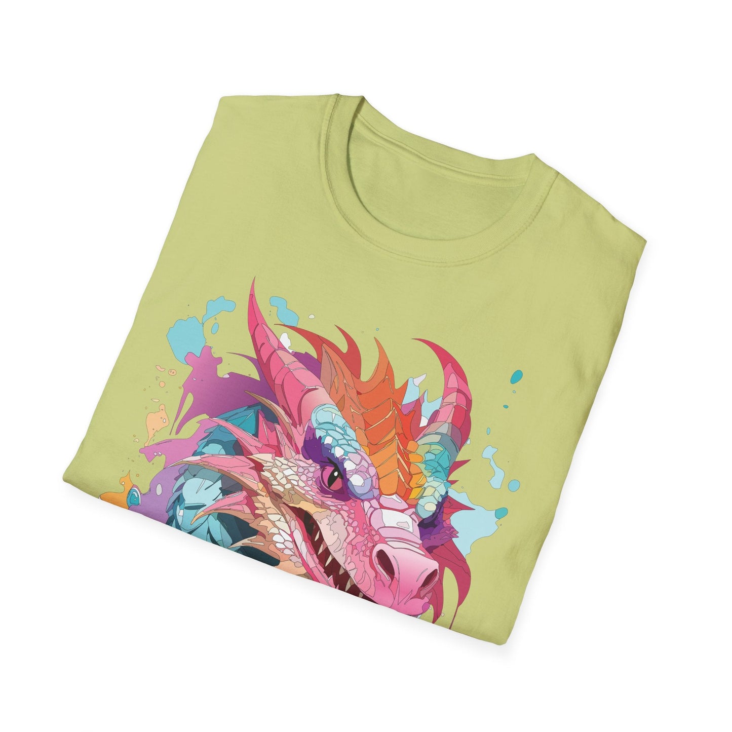 Dragon Graphic Tee Unisex Gildan Softstyle Cotton Shirt With Animal Art Design 64000