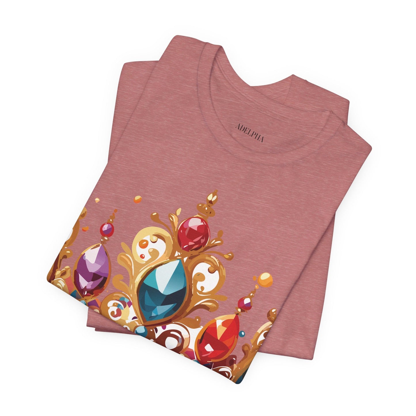 Adelpha Vintage Inspired Graphic Tee Crown Shirt Unisex Short Sleeve Art Design Edition