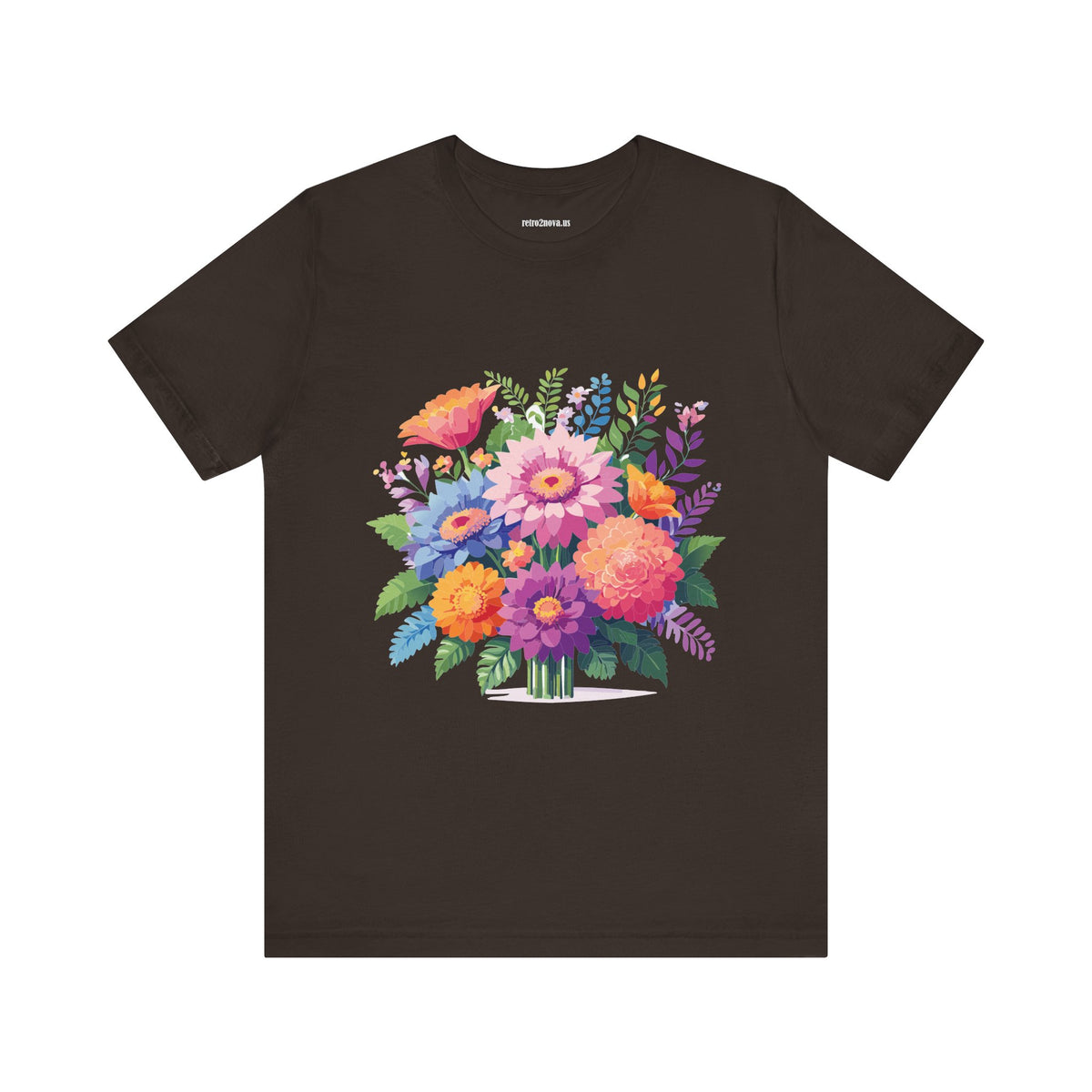 Floral Graphic Unisex Cotton Bella+Canvas Tee with Flowers Design ab15