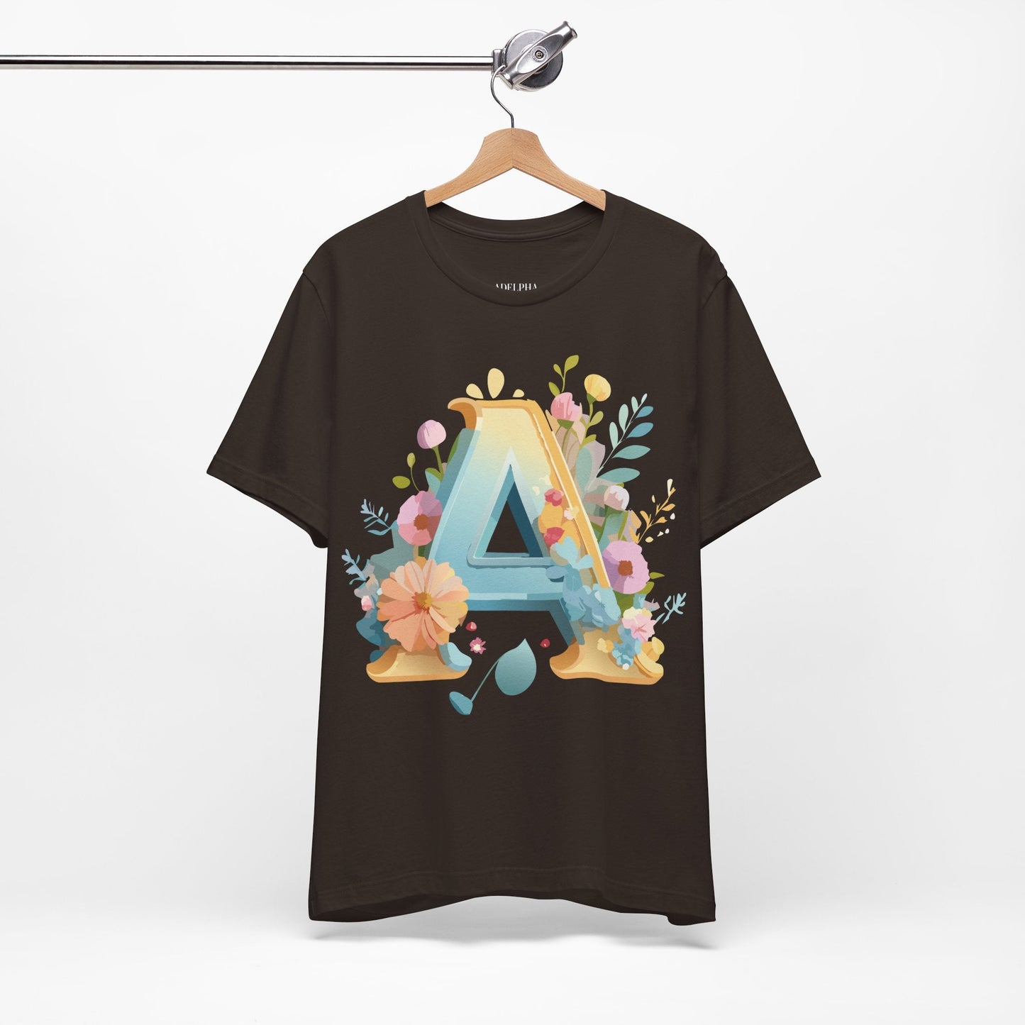 Letter A Shirt Graphic Tee Unisex Jersey Short Sleeve Adelpha Vintage Inspired Art Design