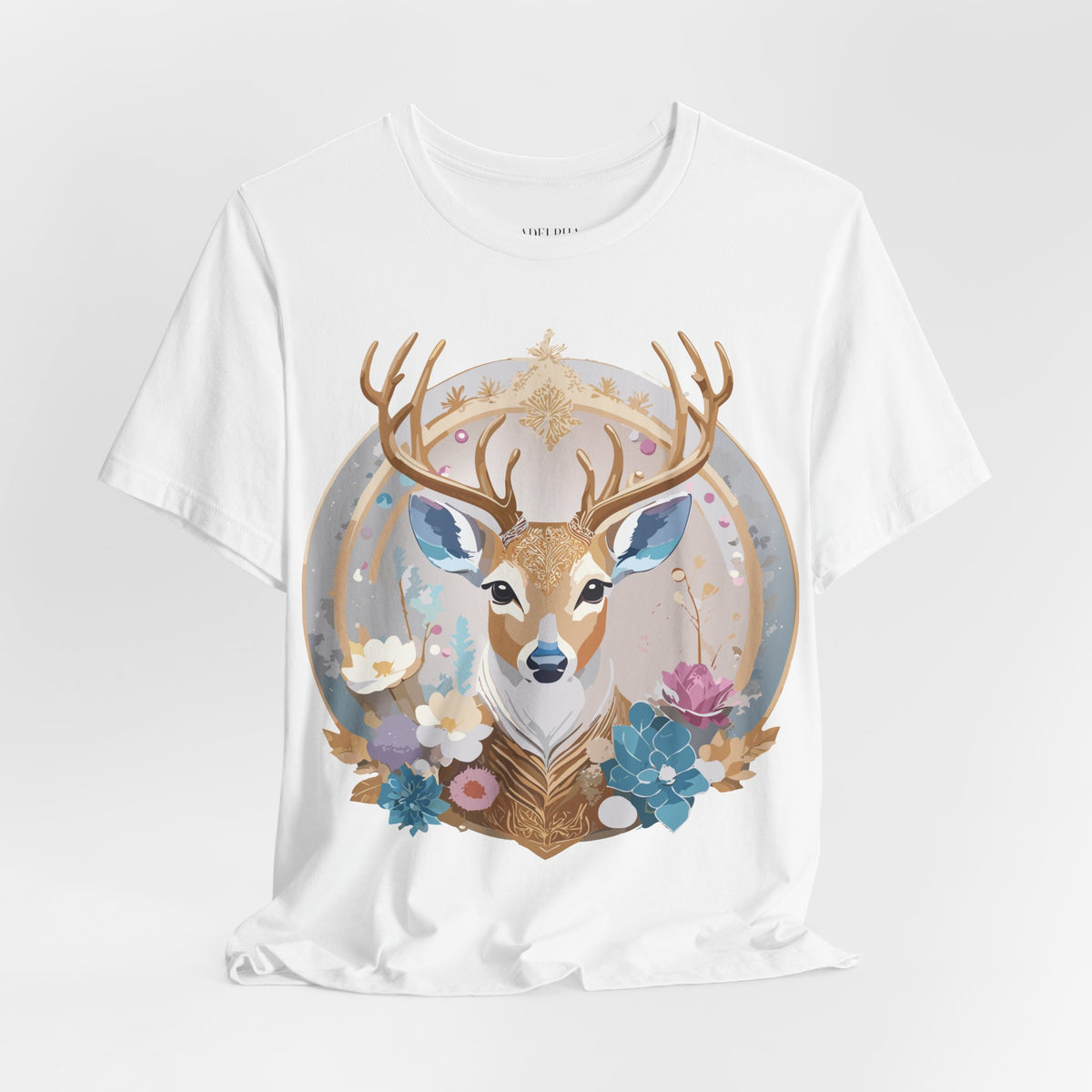 Medallion Graphic Unisex Cotton Bella+Canvas Tee with Floral Art Design m60