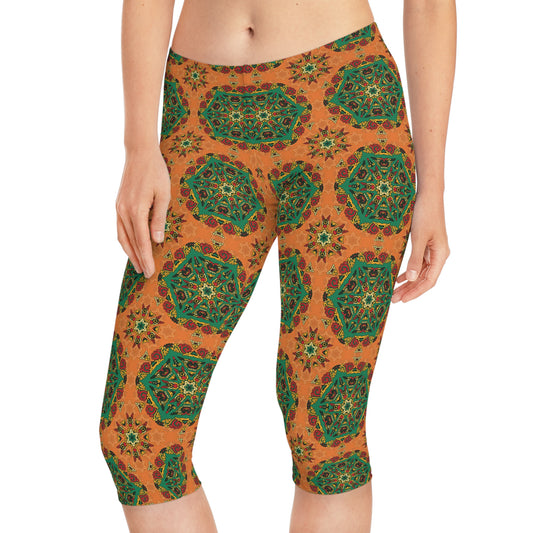 Capri-Leggings mit traditionellem Print