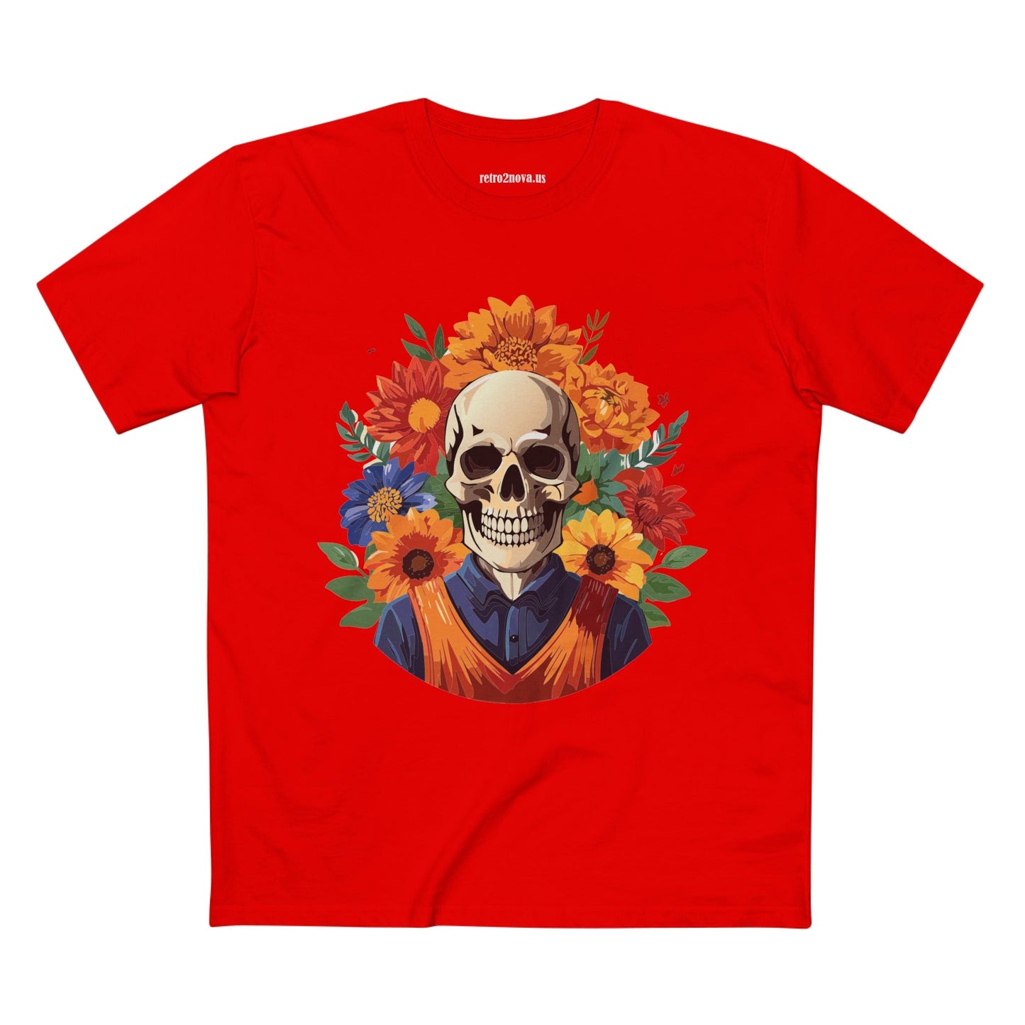 Skull Shirt Skeleton Shirt Unisex Premium Cotton Tee Original Art Design Retro2Nova