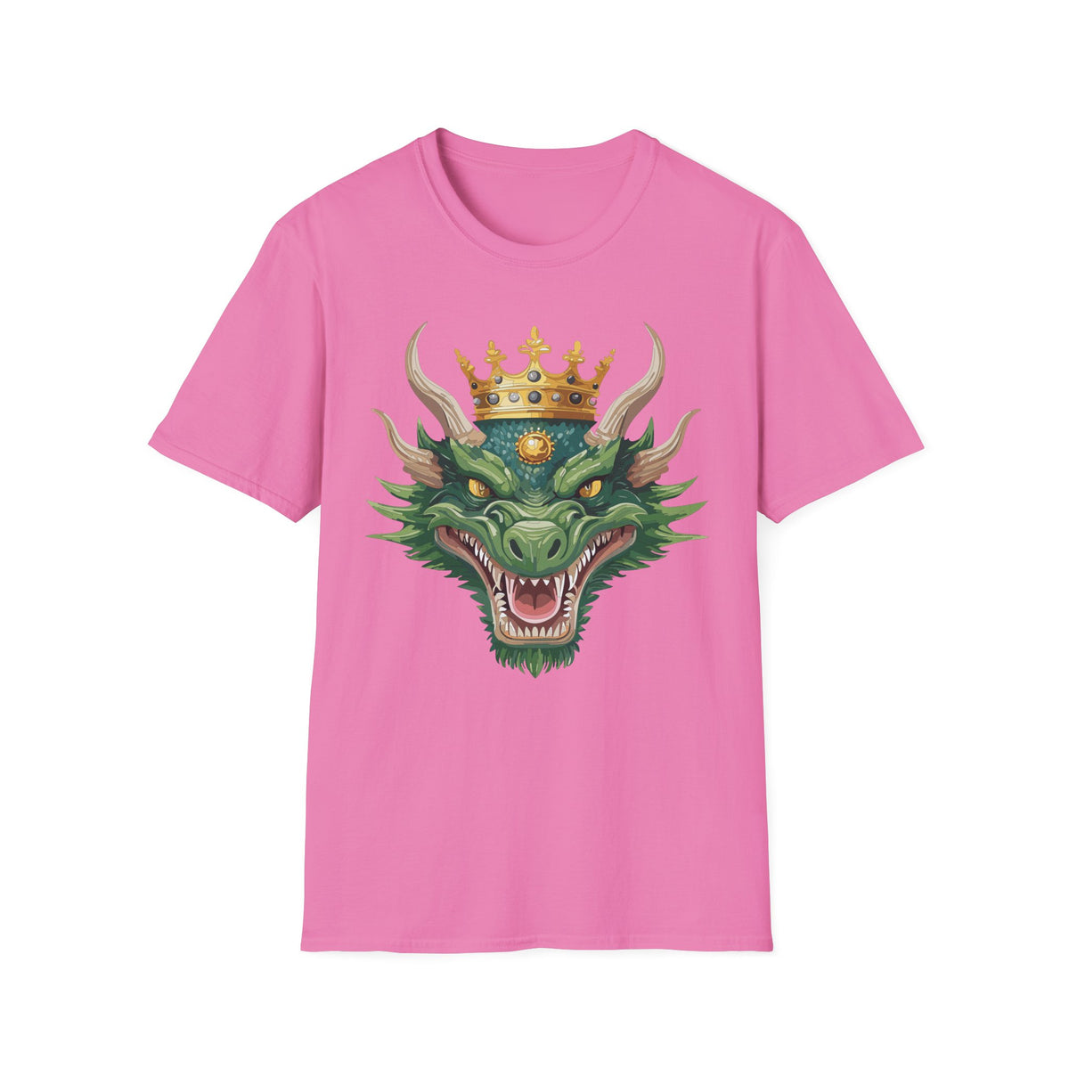 Green Dragon King crown T-Shirt | Mythical Fantasy Dragon head tee