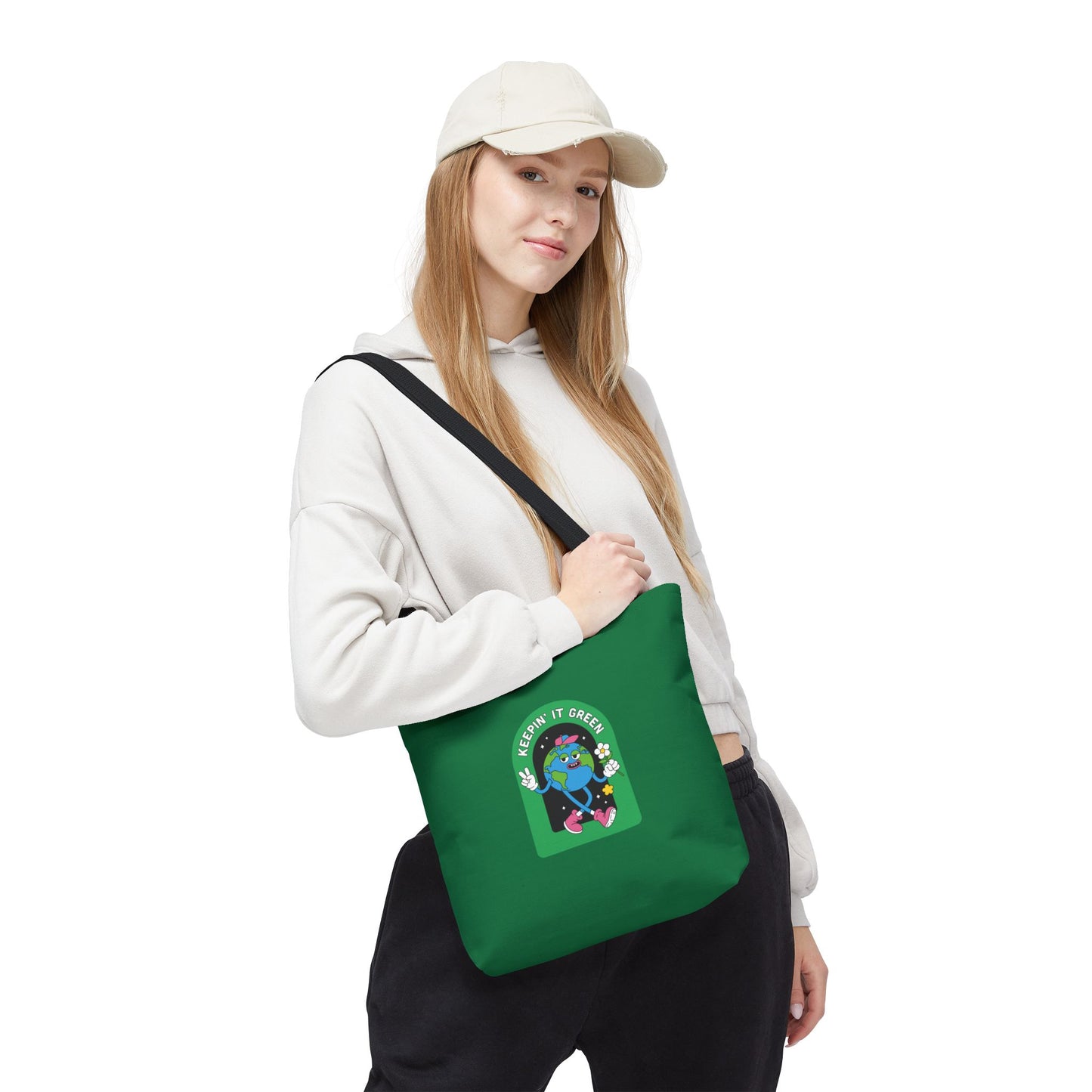 ECO GREEN COLOR CANVAS BAG HIGH-QUALITY 100% SPUN POLYESTER 3 SIZES BAG-E6
