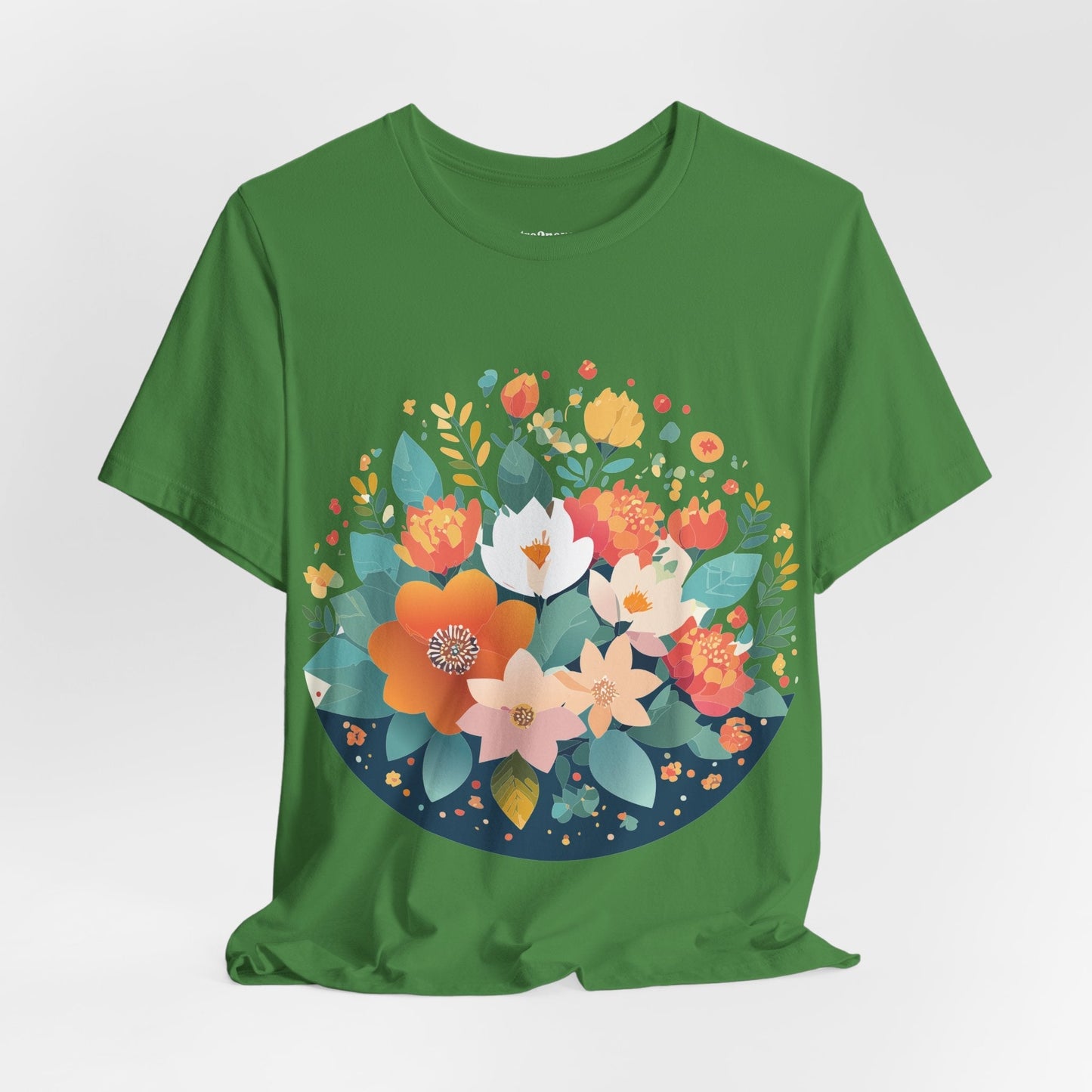 Floral Flowers Shirt Unisex Lightweight Breathable Jersey Tee Floral Pattern Short Sleeve