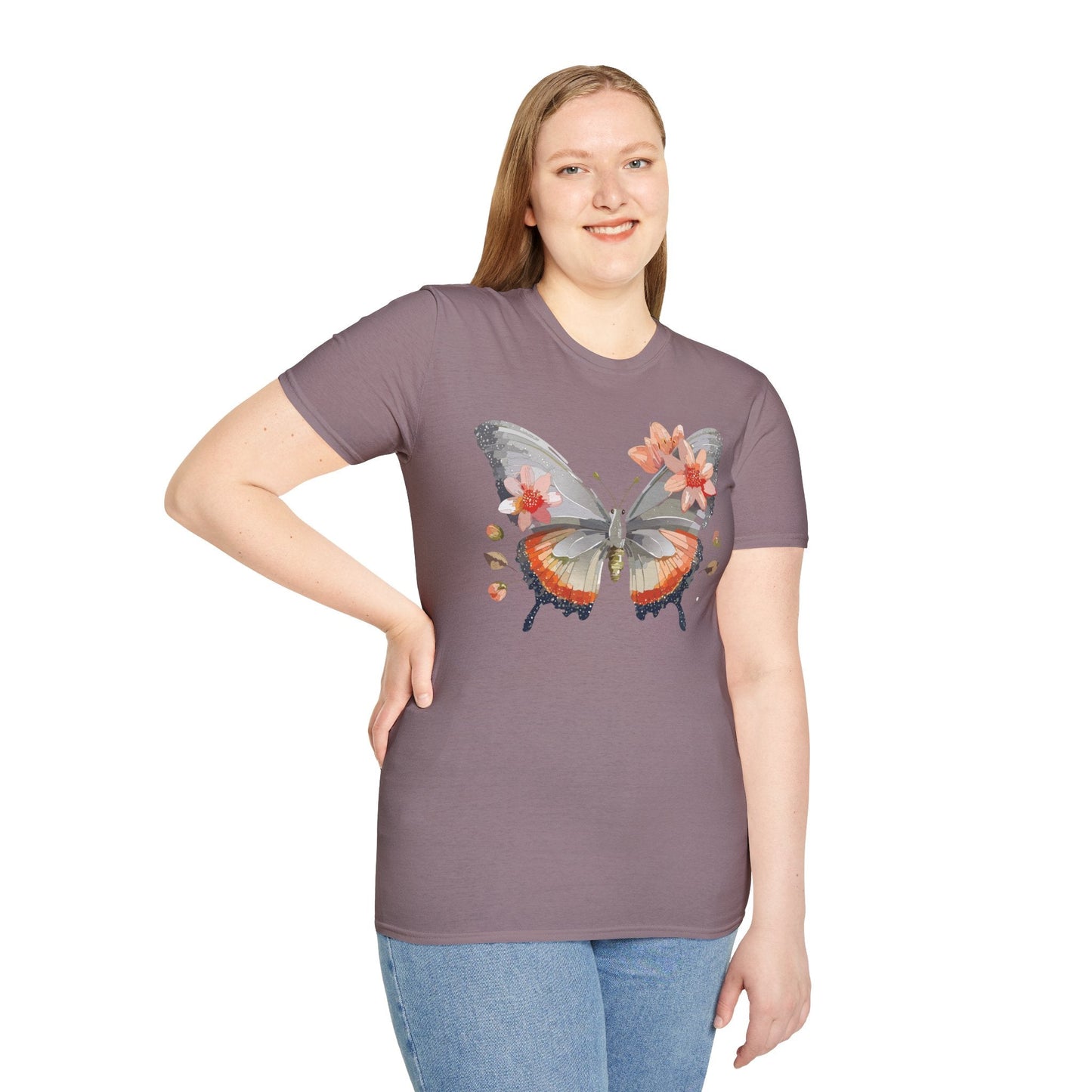Monarch Butterfly T Shirt Unisex Softstyle Gildan 64000 100 Percent Ring Spun Cotton Tee