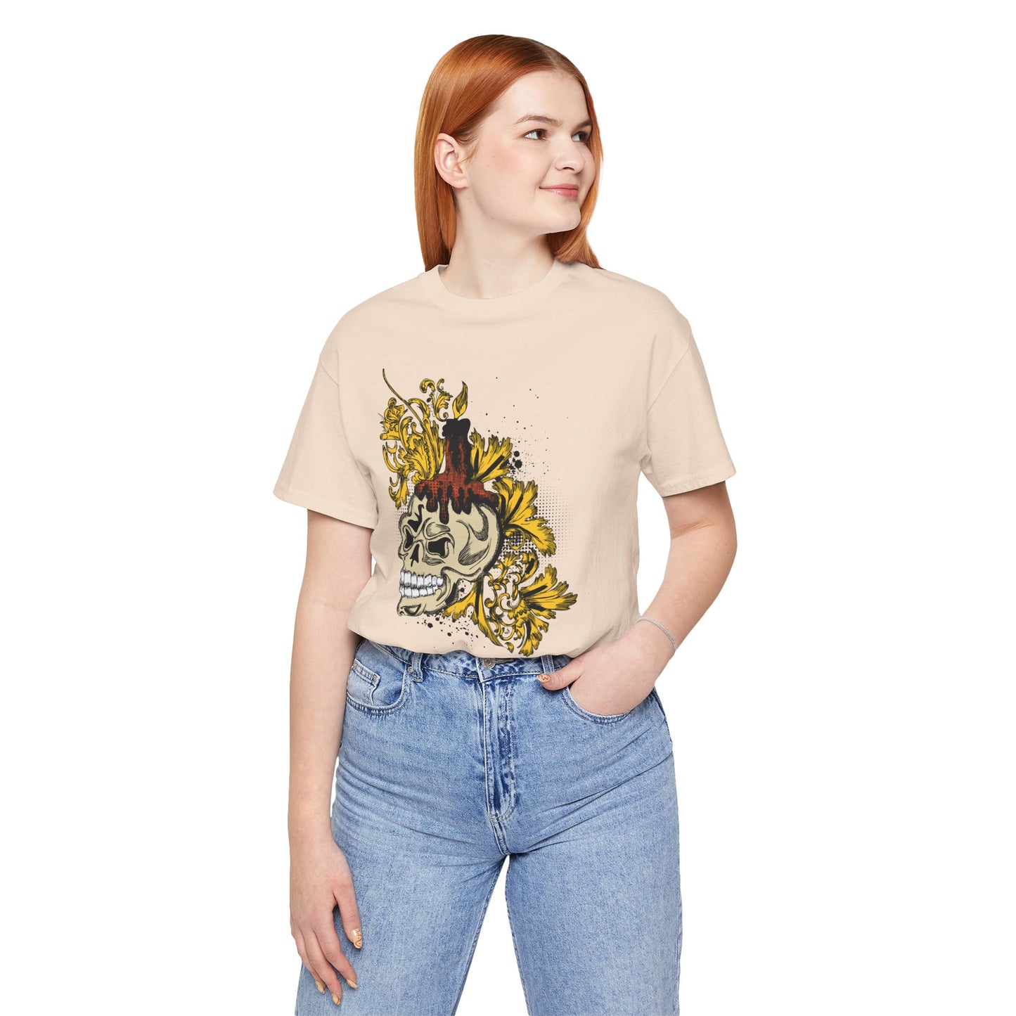 Rock Skull Graphic Design Tee, Skull Shirt, Vintage Tees, Art Design T-Shirt, Vintage Graphic Tee, Art Shirts with Skulls