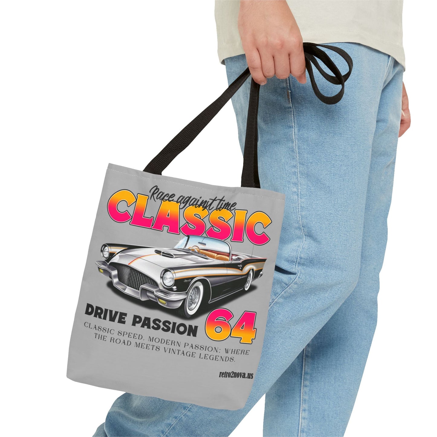 Retro2Nova Canvas Tote Bag Classic Vintage Car Durable Stylish Everyday Use Perfect For Work Travel