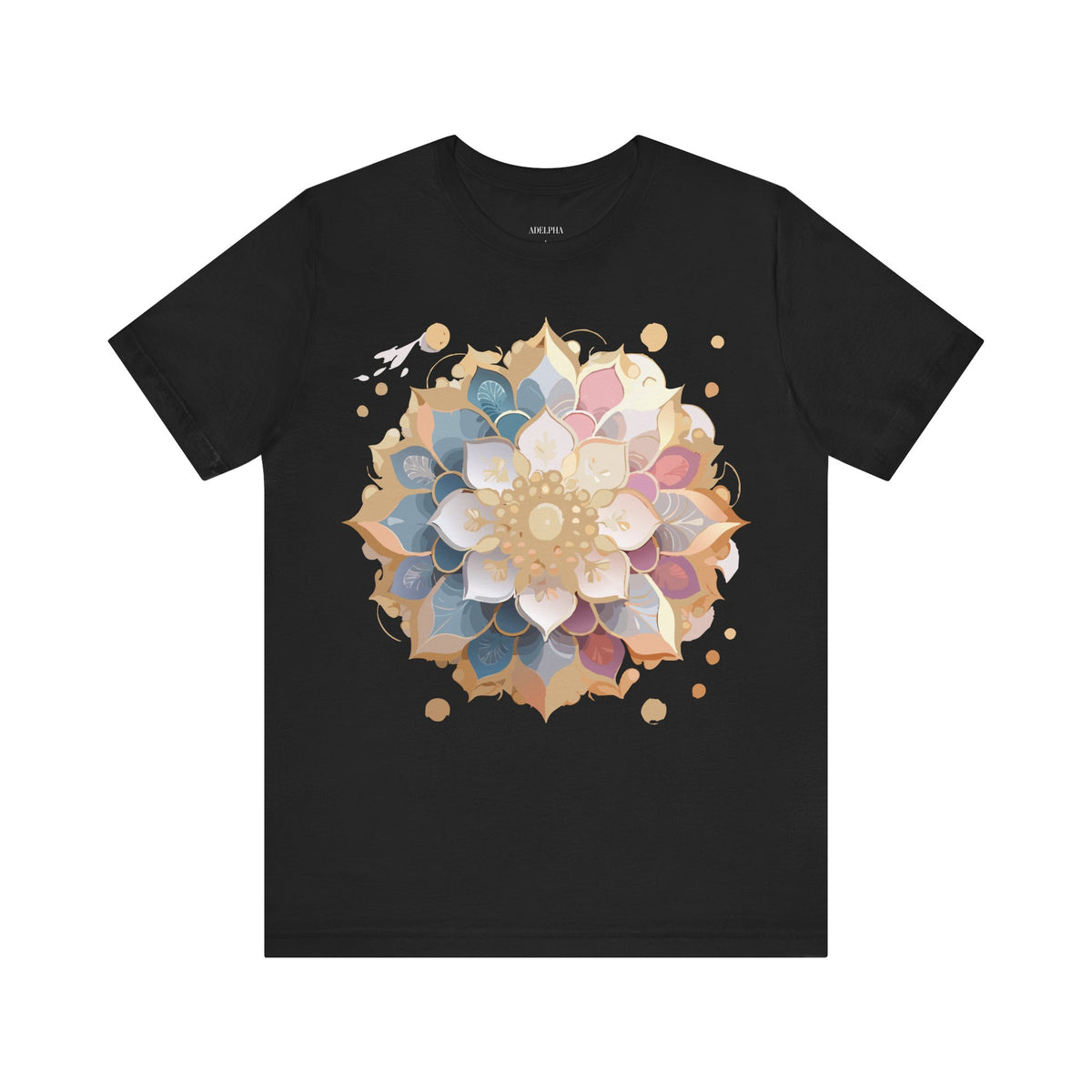Mandala Graphic Unisex Cotton Bella+Canvas Tee with Floral Art Design d20