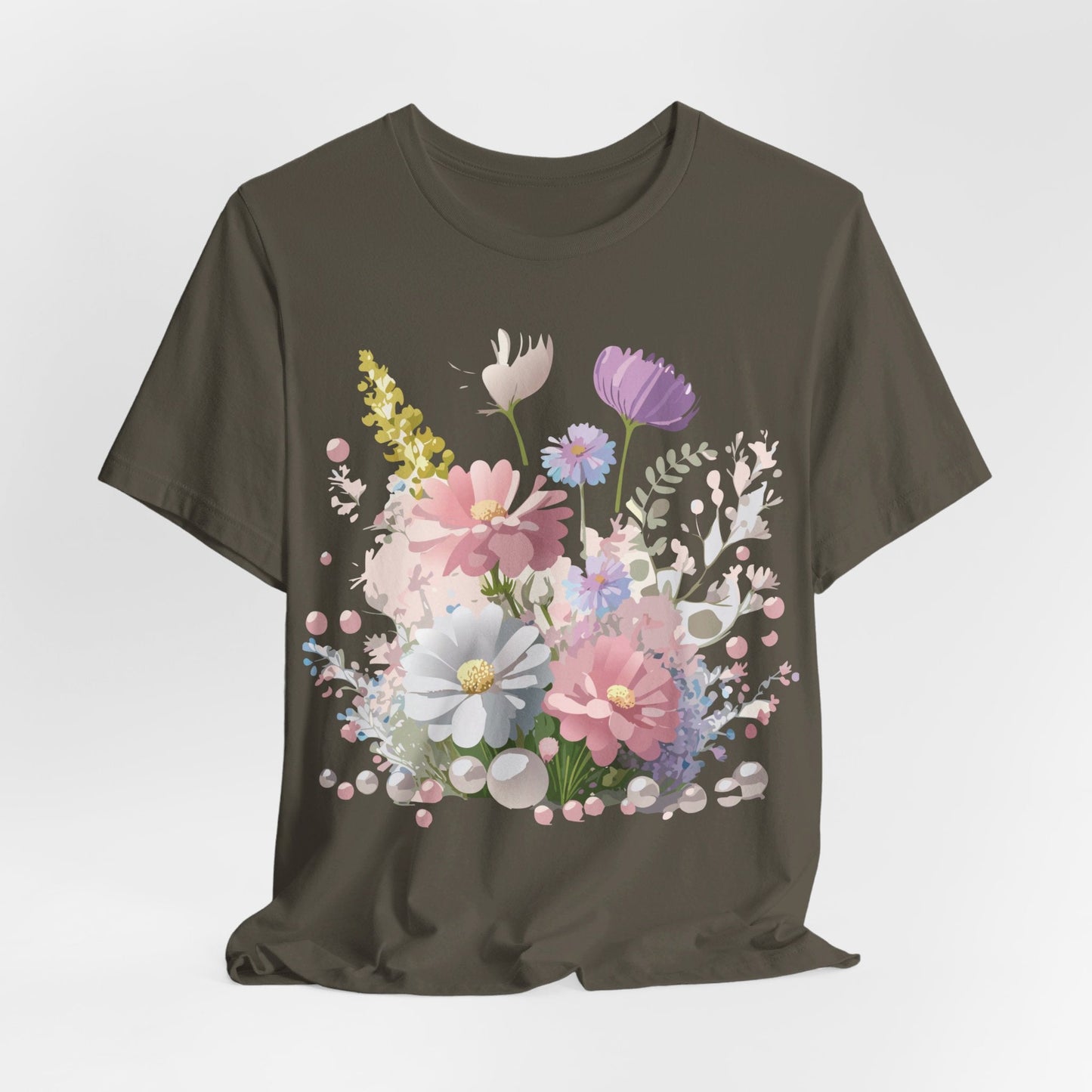 Adelpha Floral Graphic T Shirt Unisex Jersey Short Sleeve Art Design Vintage Inspired Premium
