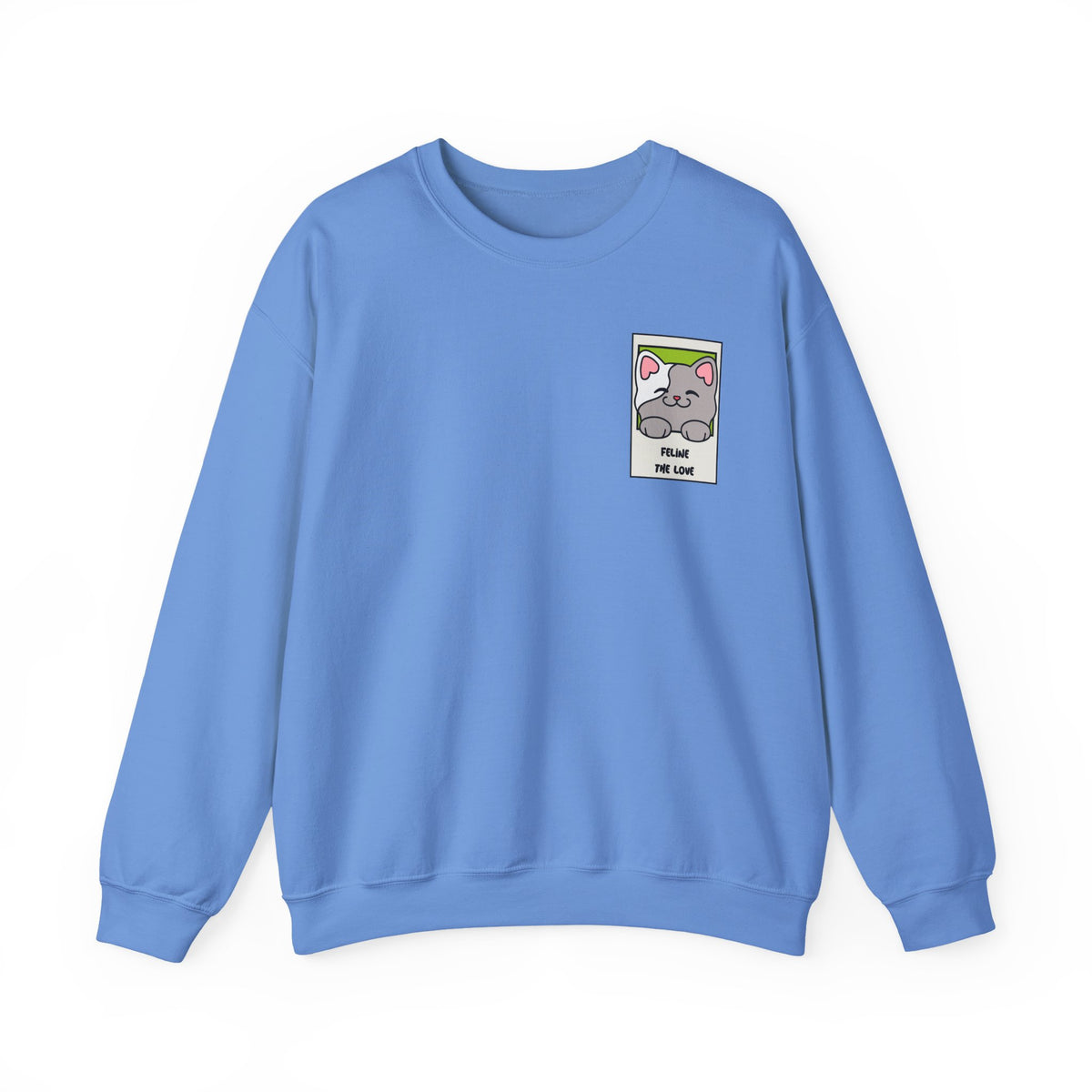 Pocket Cat Graphic Valentine's Day Sweatshirt Unisex 50/50 Cotton-Poly Sweatshirt w74