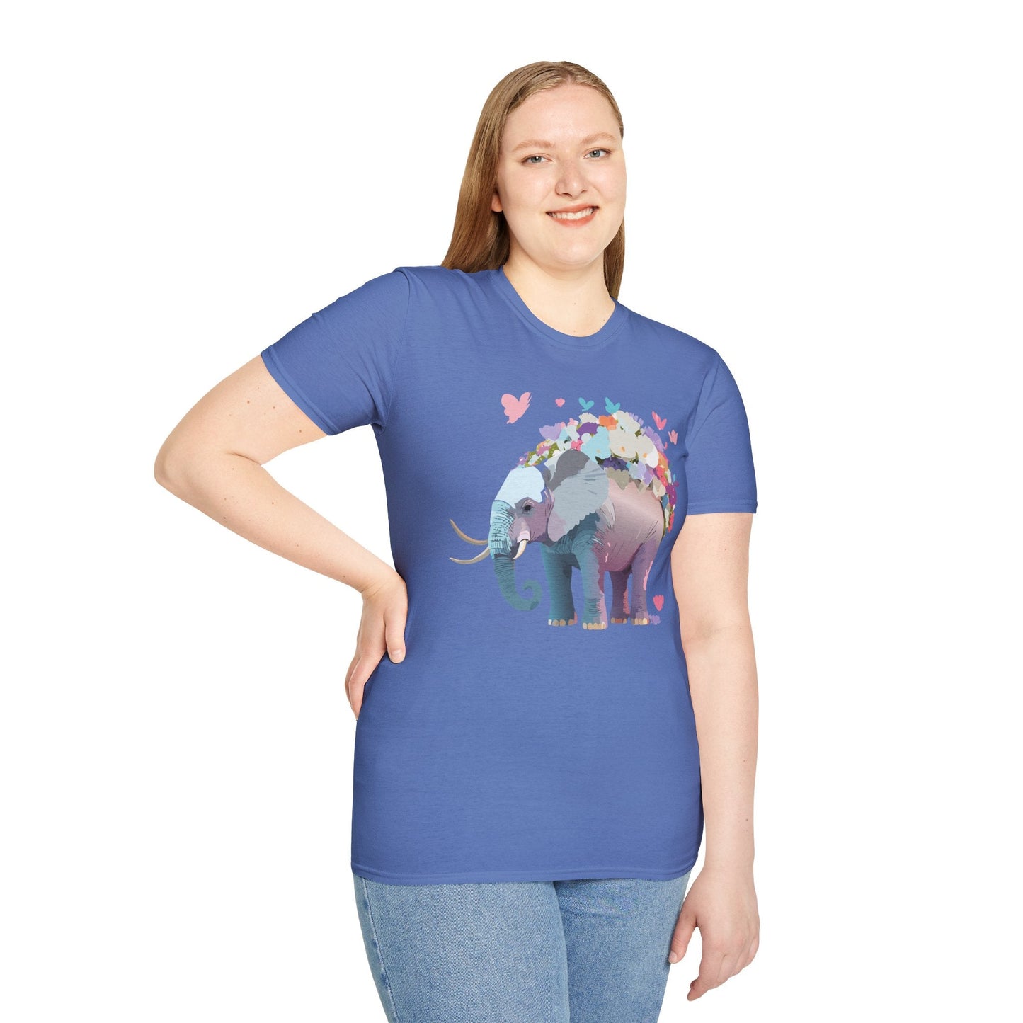 Elephant Graphic T Shirt Unisex Cotton Softstyle Tee Gildan 64000 Elephant Design For Animal Lovers