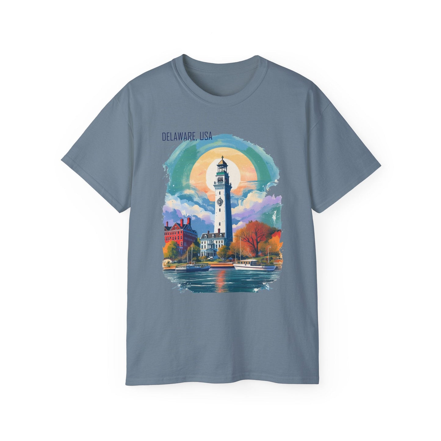 Delaware Graphic Unisex Cotton T‑Shirt 1