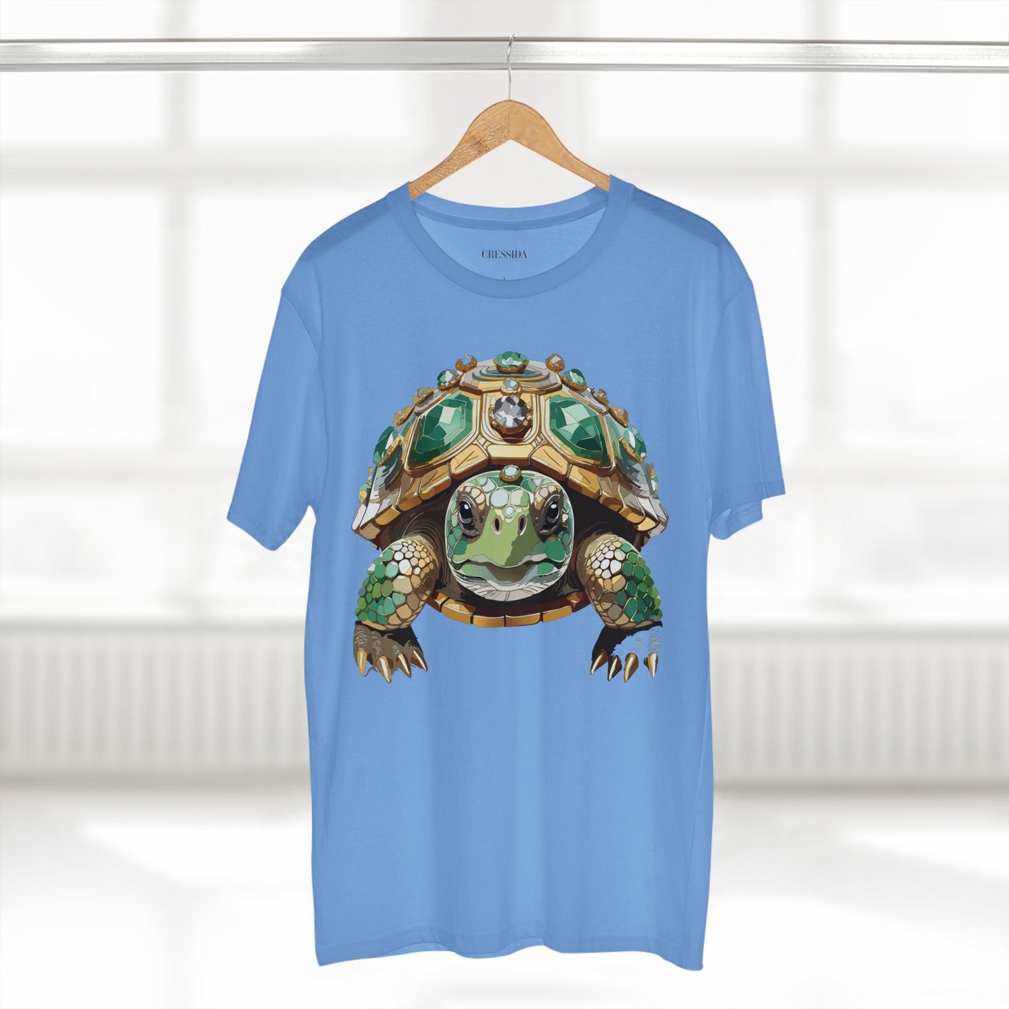 Turtle Graphic Unisex 100 Cotton Tee With Unique Animal Golden Medallion Art Design 31