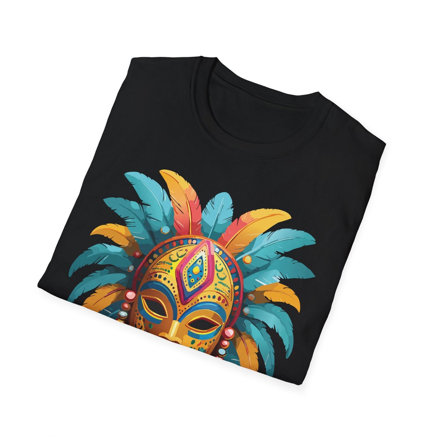 Unisex Mask Tee Shirt Masquerade Design Softstyle Gildan 64000 Comfortable Cotton Tee