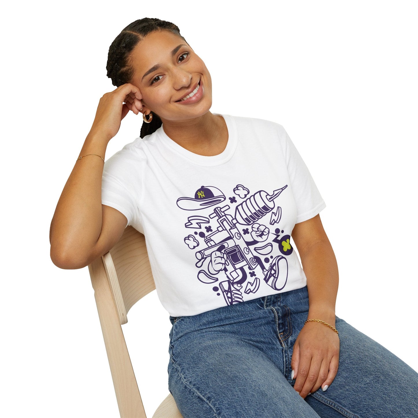 Cartoon Animation T Shirt Funny Tee Shirt Unisex Gildan Softstyle 64000 100 Percent Ring Spun Cotton