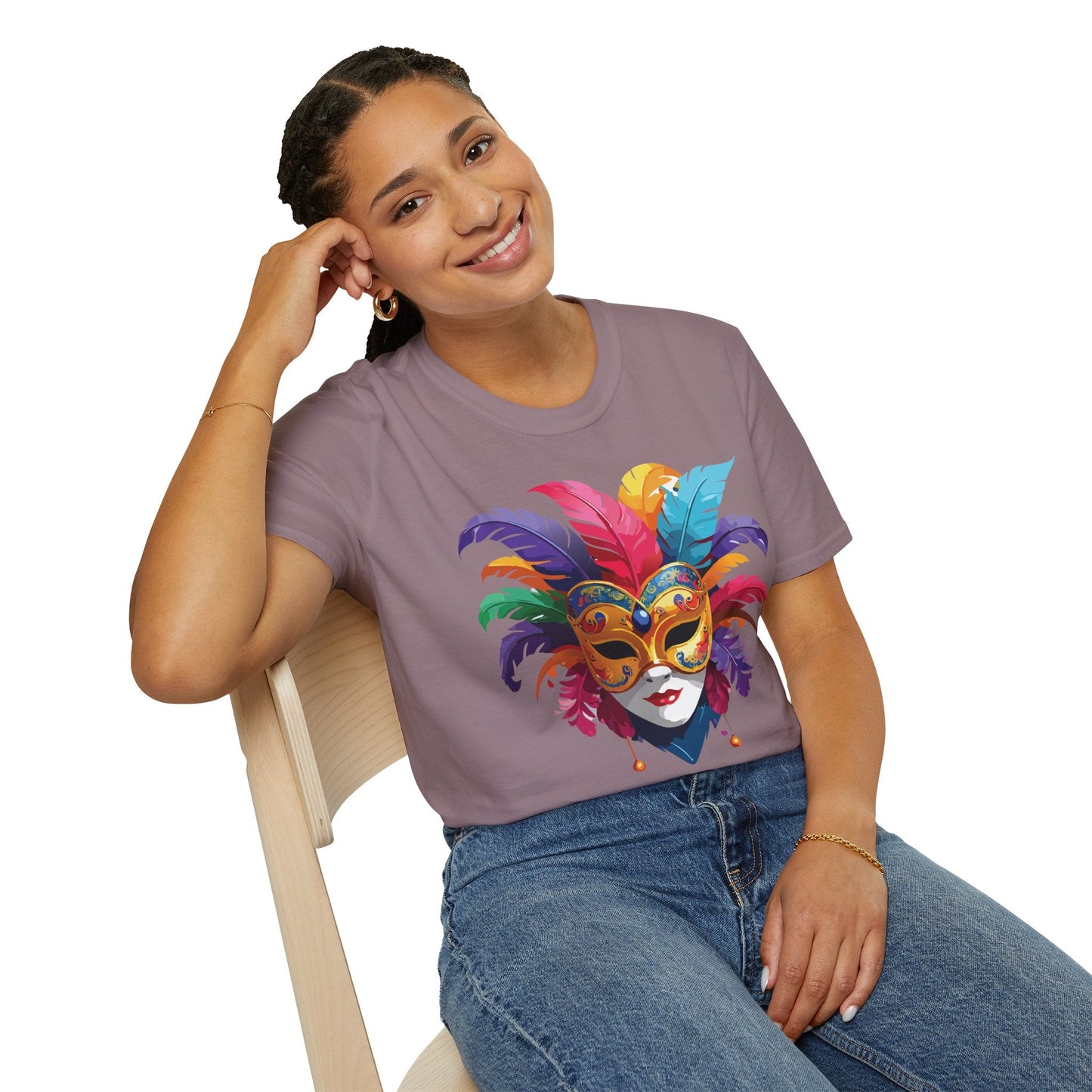 Mask Graphic Unisex Cotton Masquerade Design Artwork Tee 9