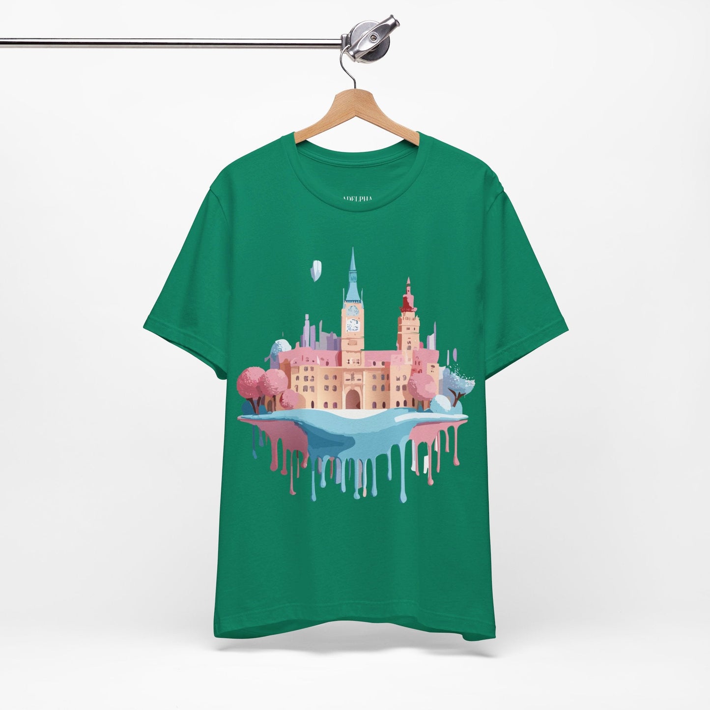 Prague Tourist Shirt Unisex Short Sleeve Graphic Tee Featuring Adelpha Vintage Artwork