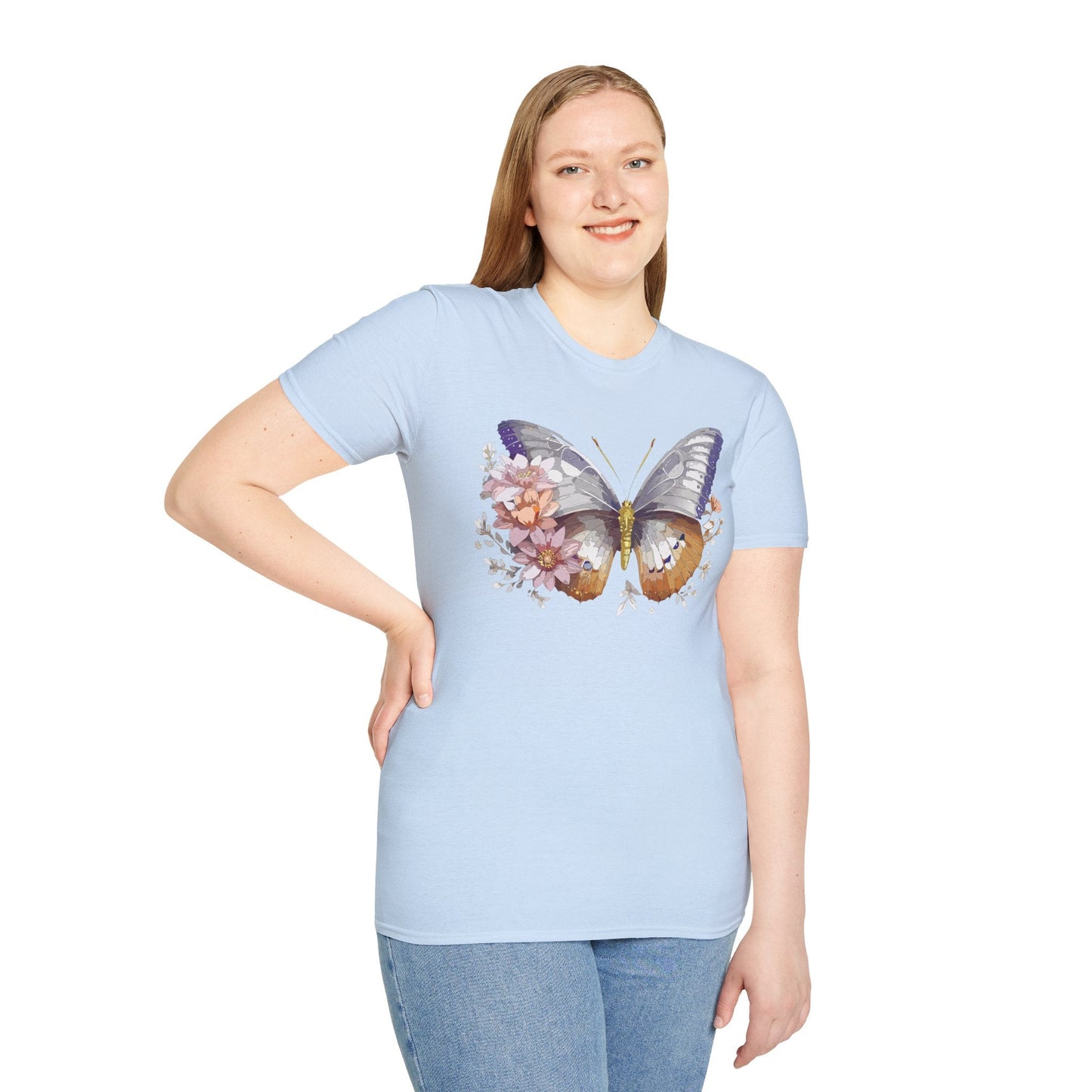 Butterfly Shirt Unisex T Shirt 100 Percent Ring Spun Cotton Gildan Softstyle Tee