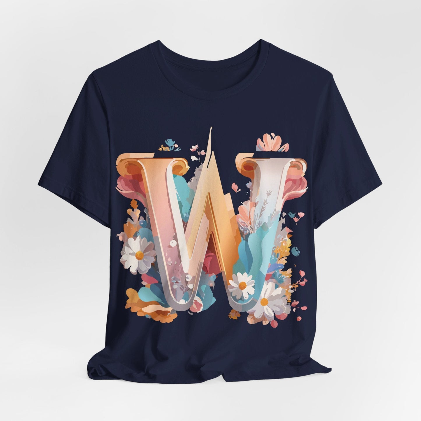 Letter W Shirt Unisex Graphic Tee By Adelpha Vintage Inspired Art Short Sleeve Collection