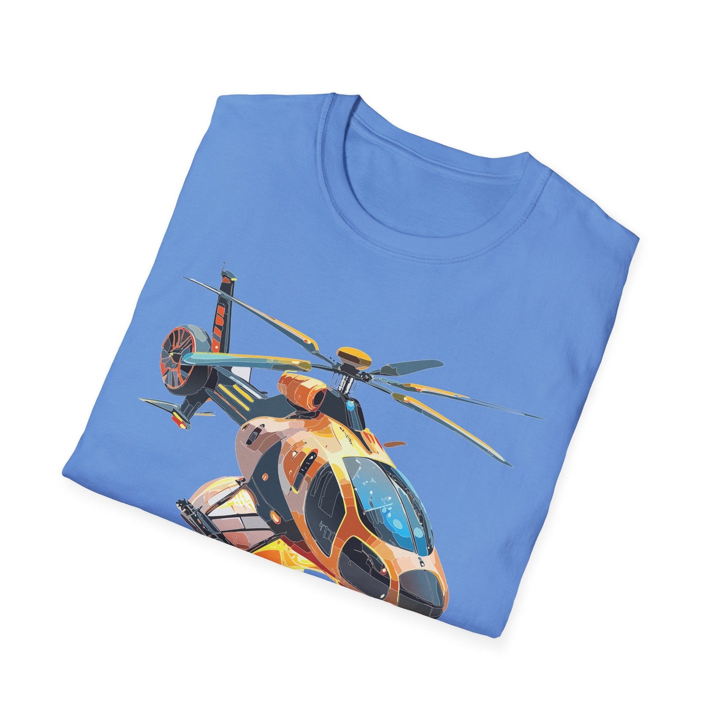 Unisex Helicopter Chopper T Shirt Softstyle 64000 Gildan Durable Lightweight Tee Design